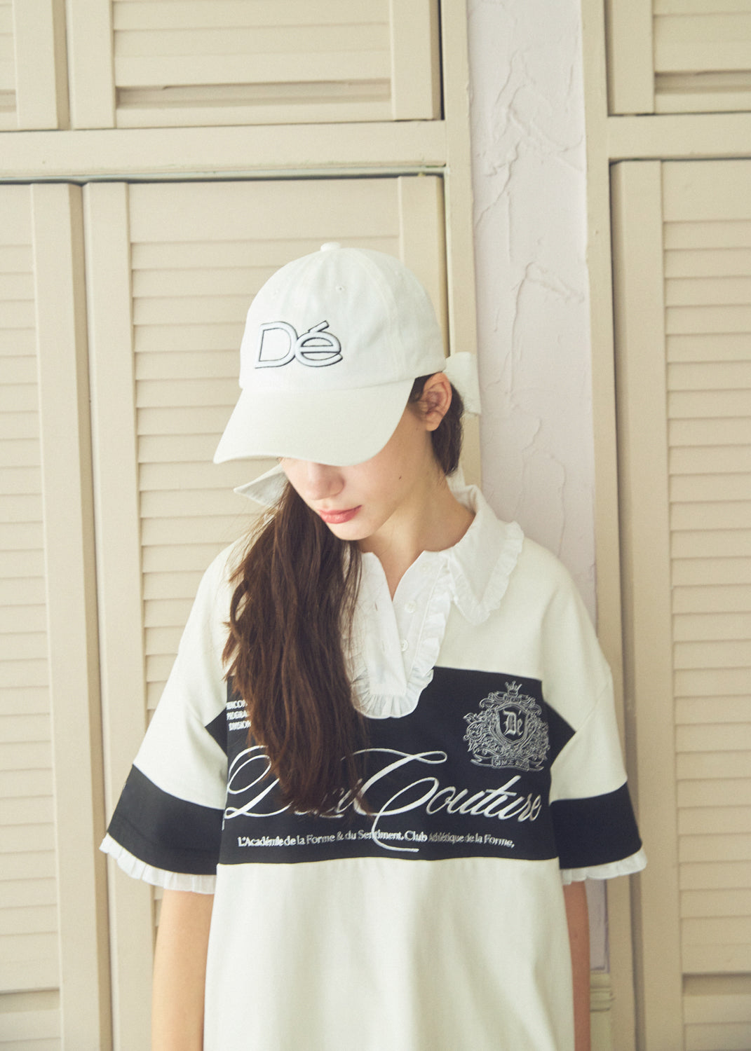 Logo Embroidery Two-Tone Rugby Shirt