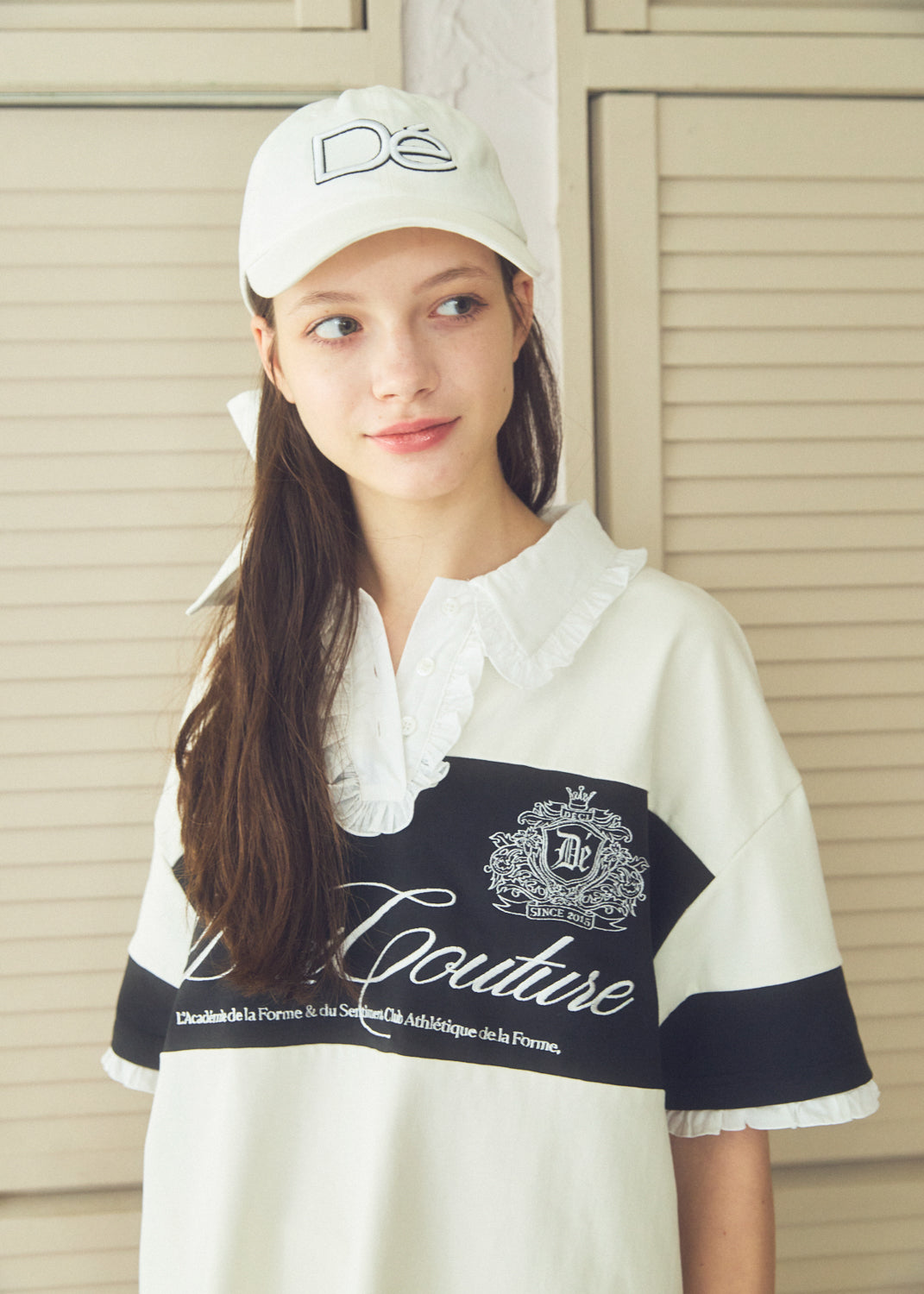 Logo Embroidery Two-Tone Rugby Shirt