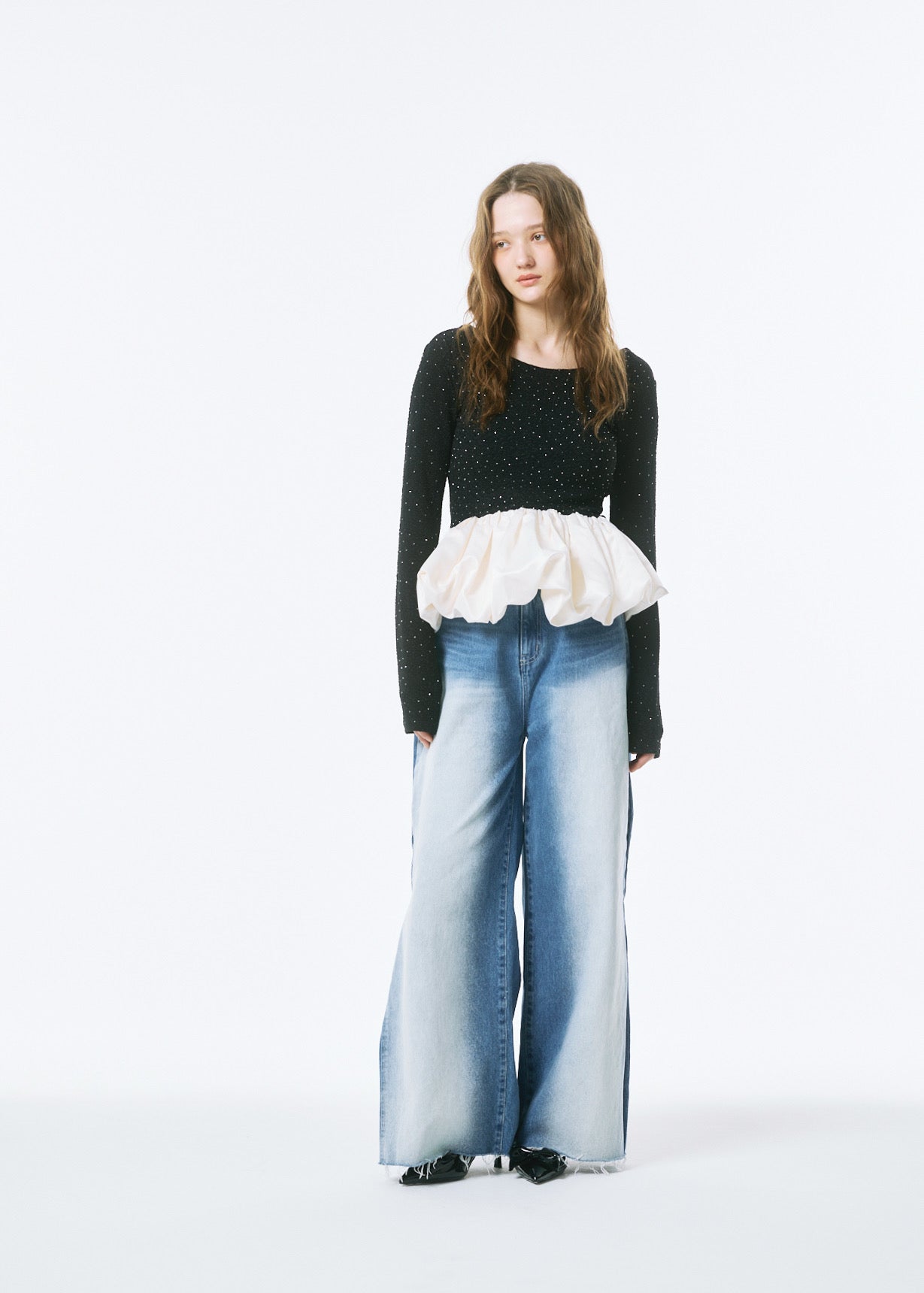 Side-Tuck Wide Denim