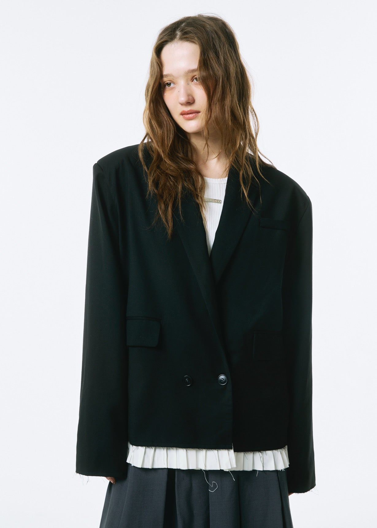 Pleated Oversized Jacket