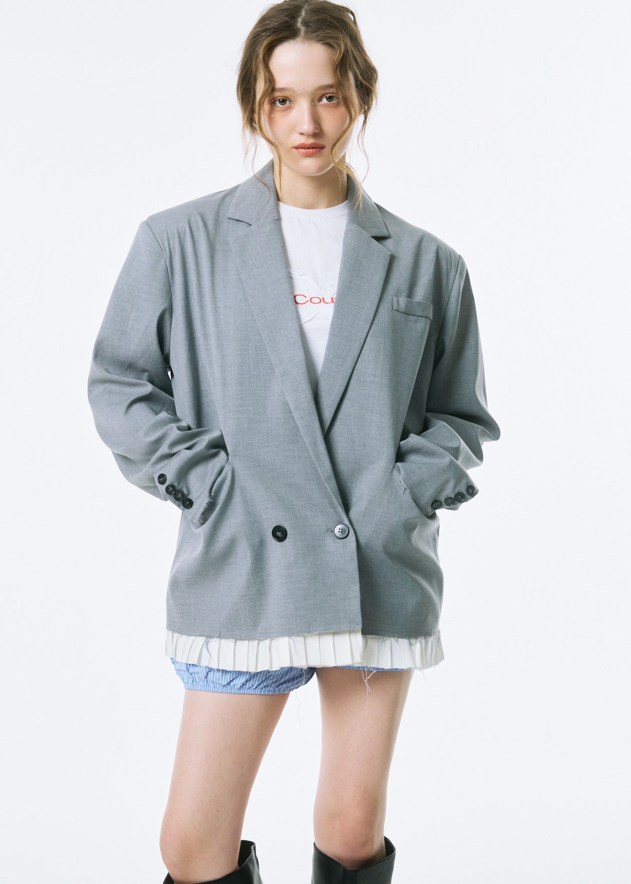 Pleated Oversized Jacket