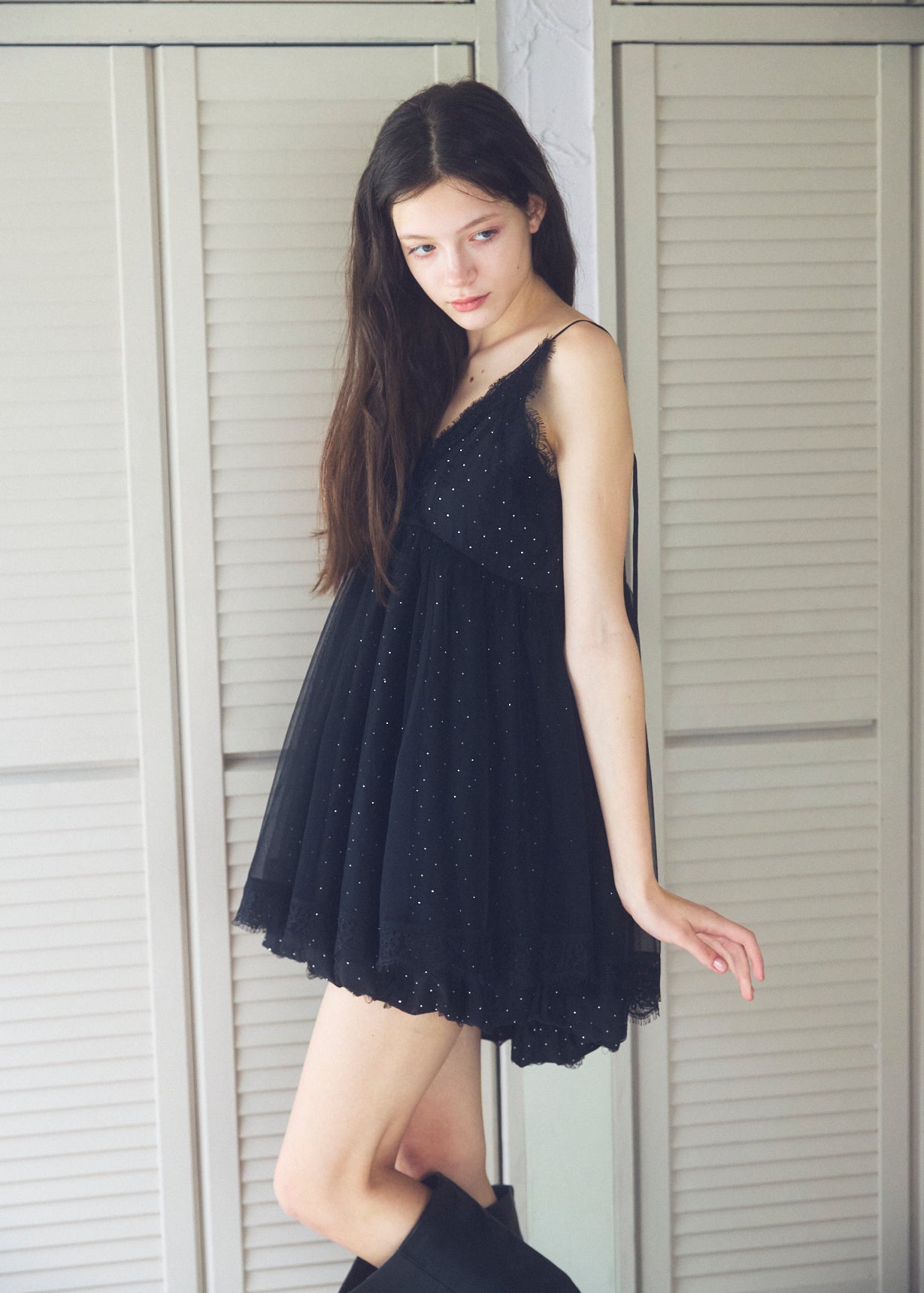 Stone Damage Balloon Dress