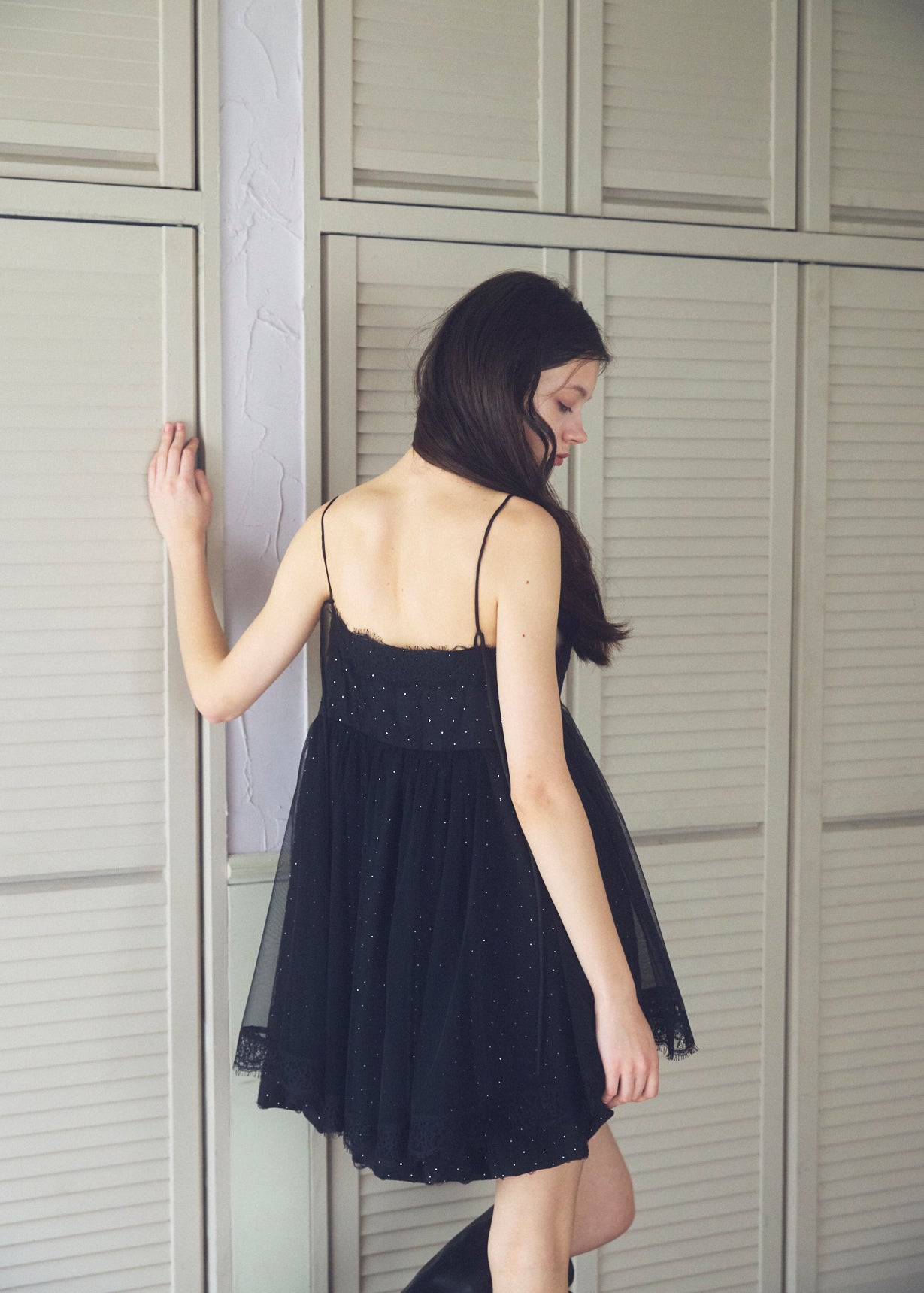 Stone Damage Balloon Dress