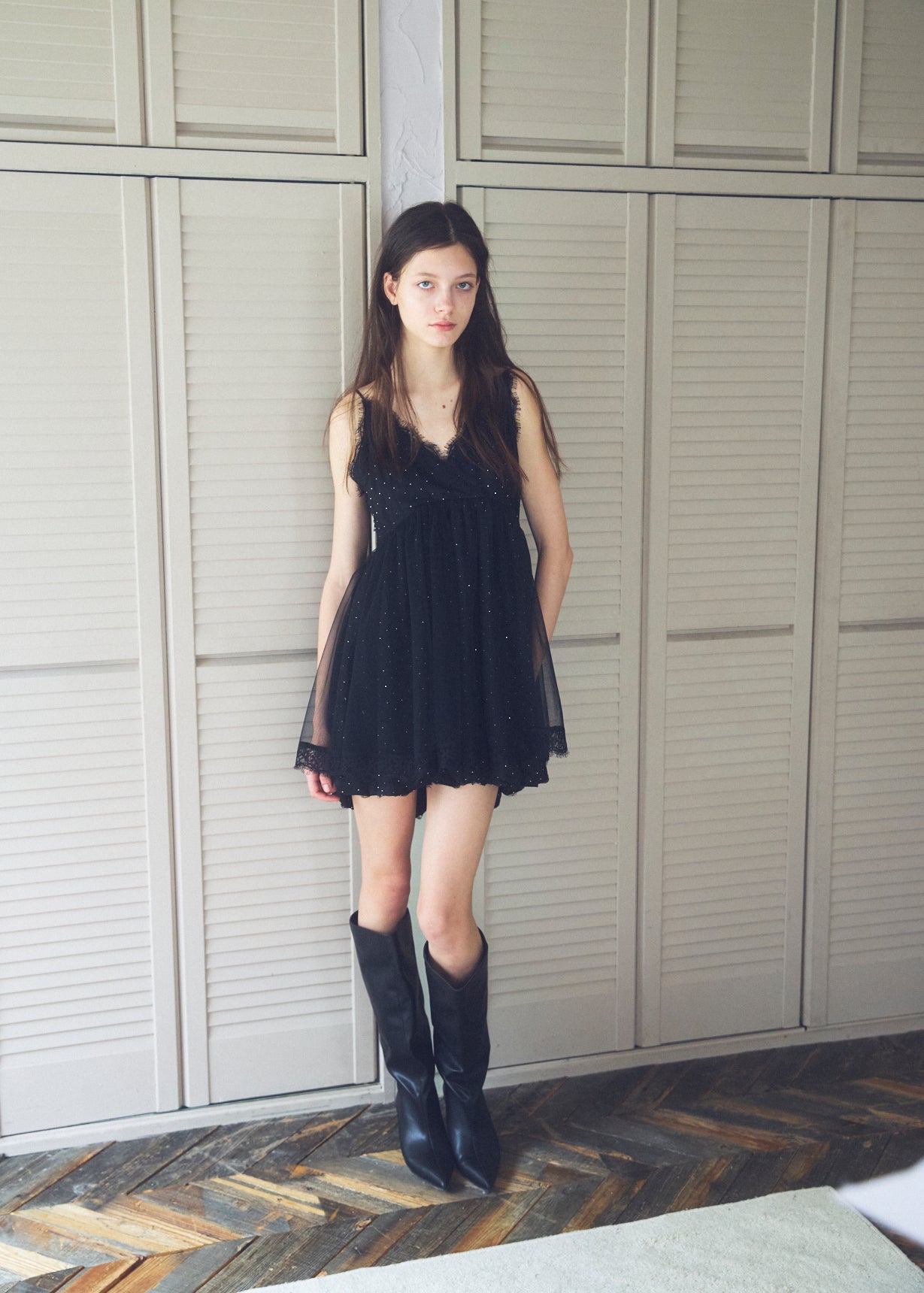 Stone Damage Balloon Dress