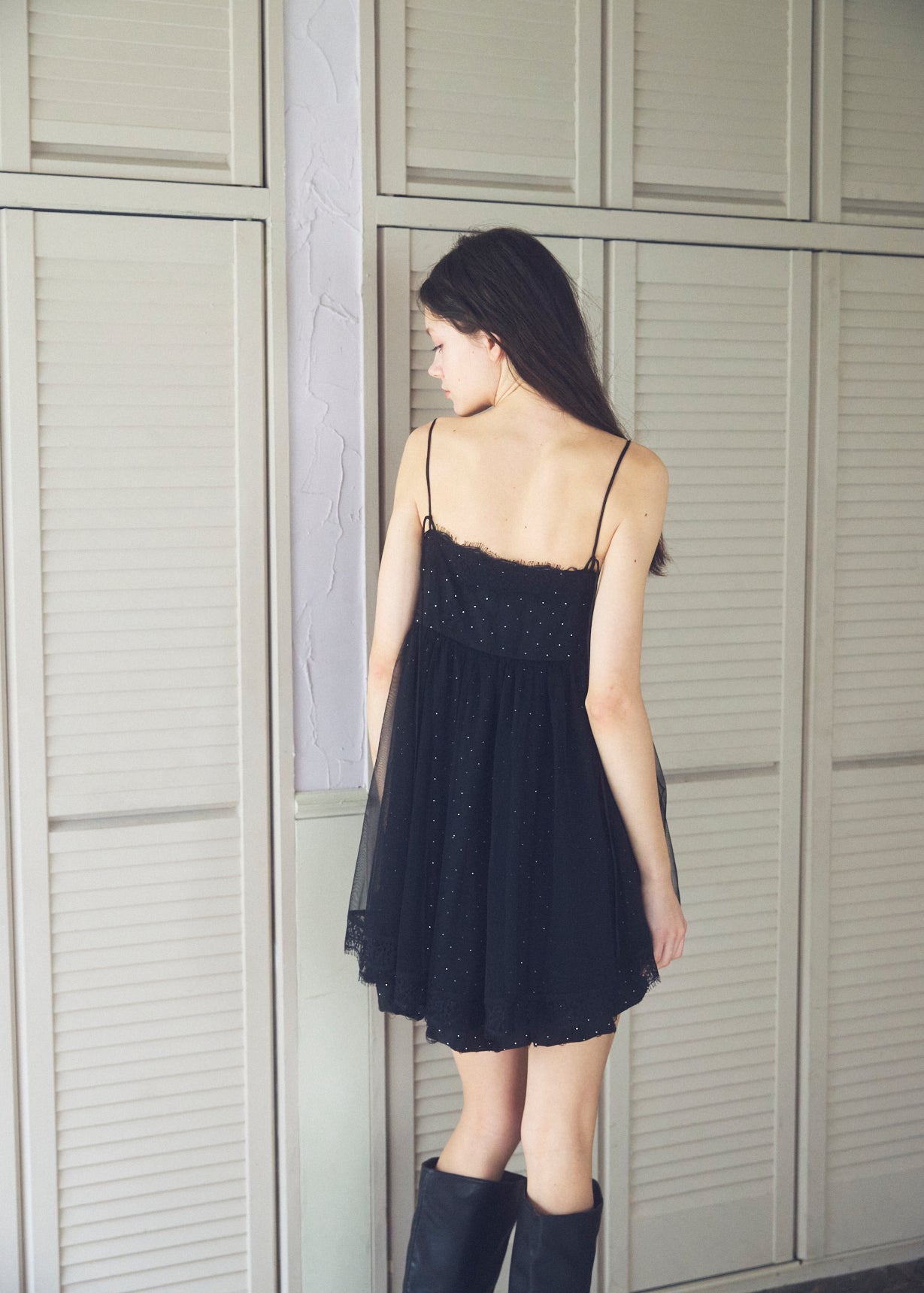 Stone Damage Balloon Dress
