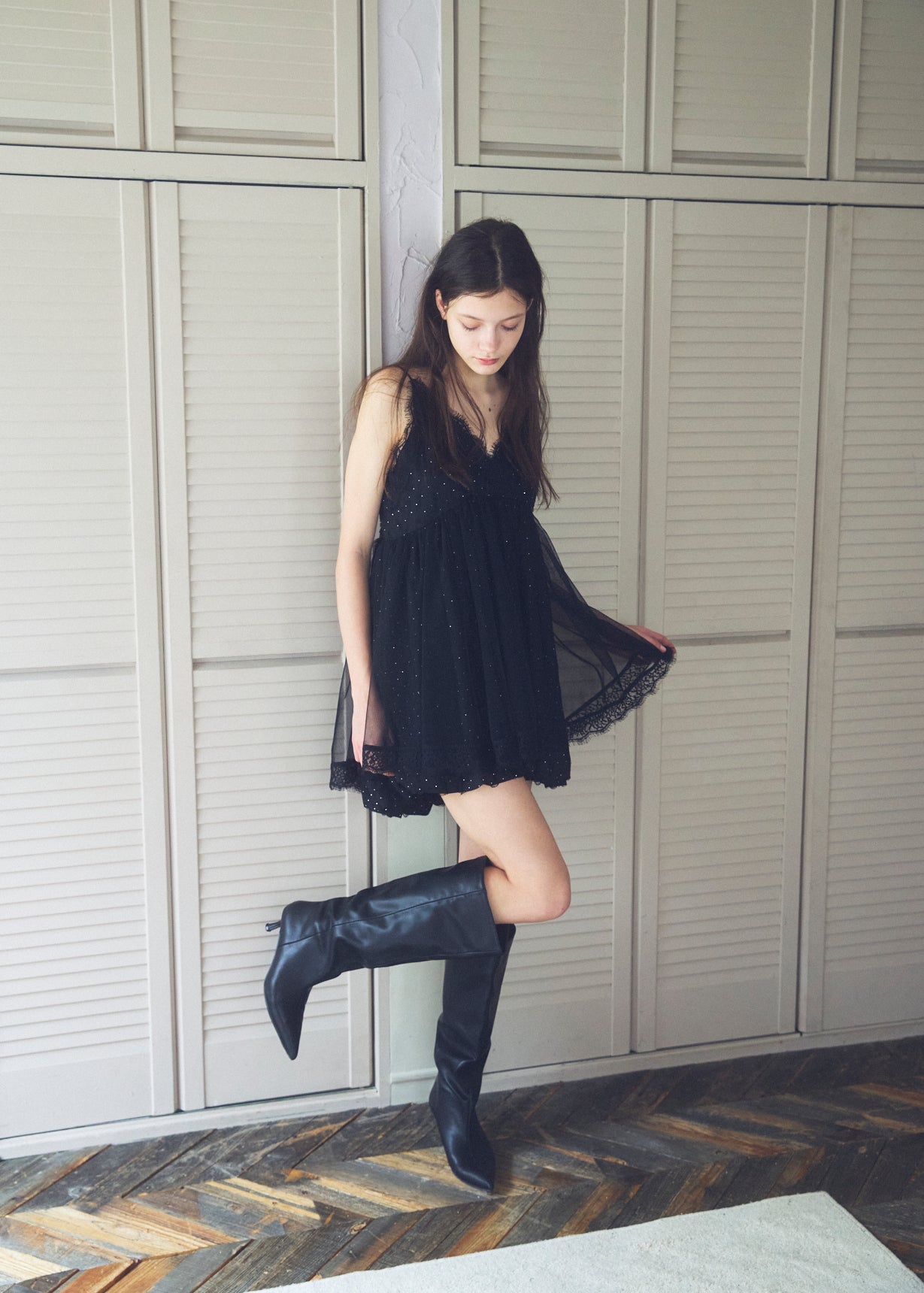Stone Damage Balloon Dress