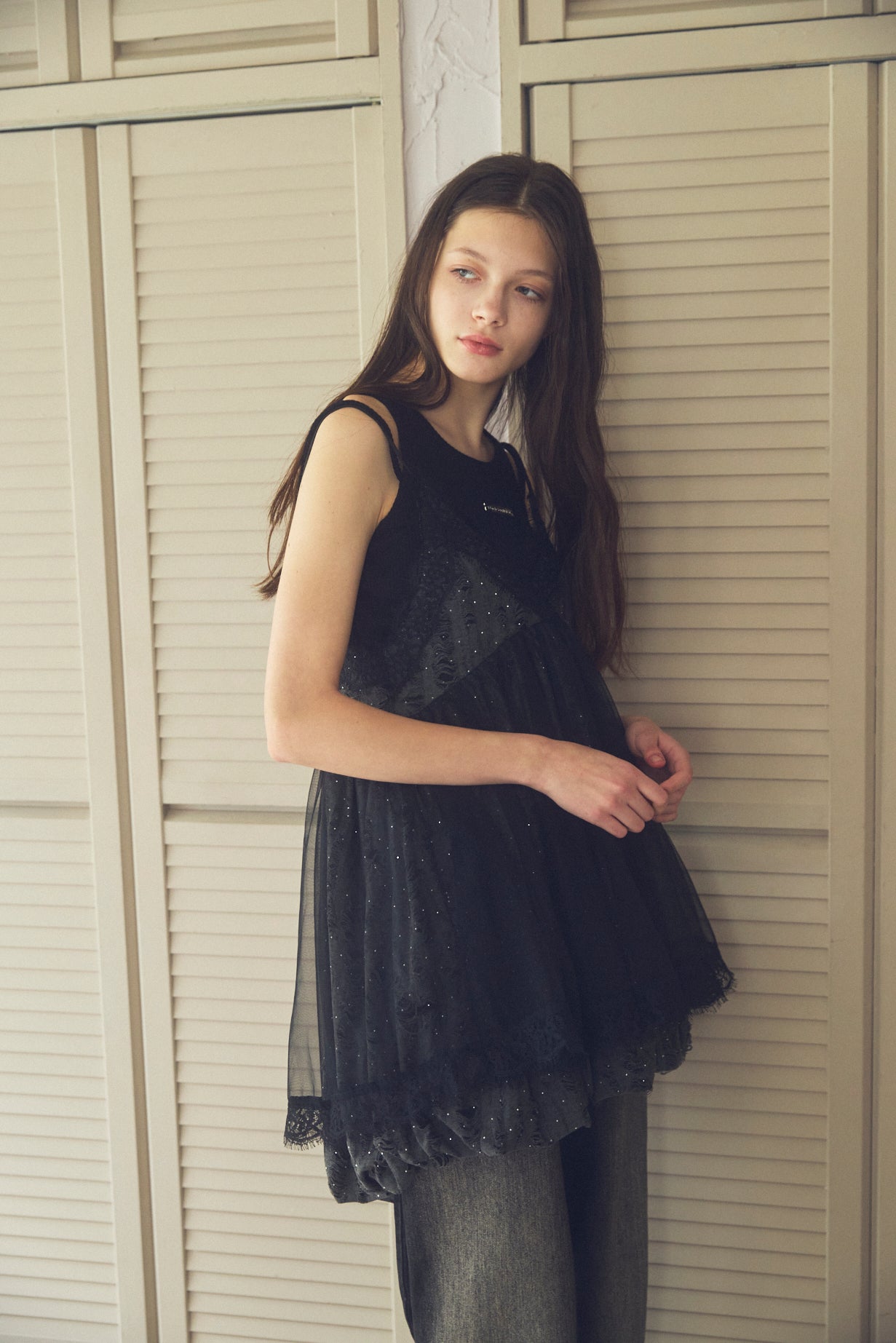 Stone Damage Balloon Dress