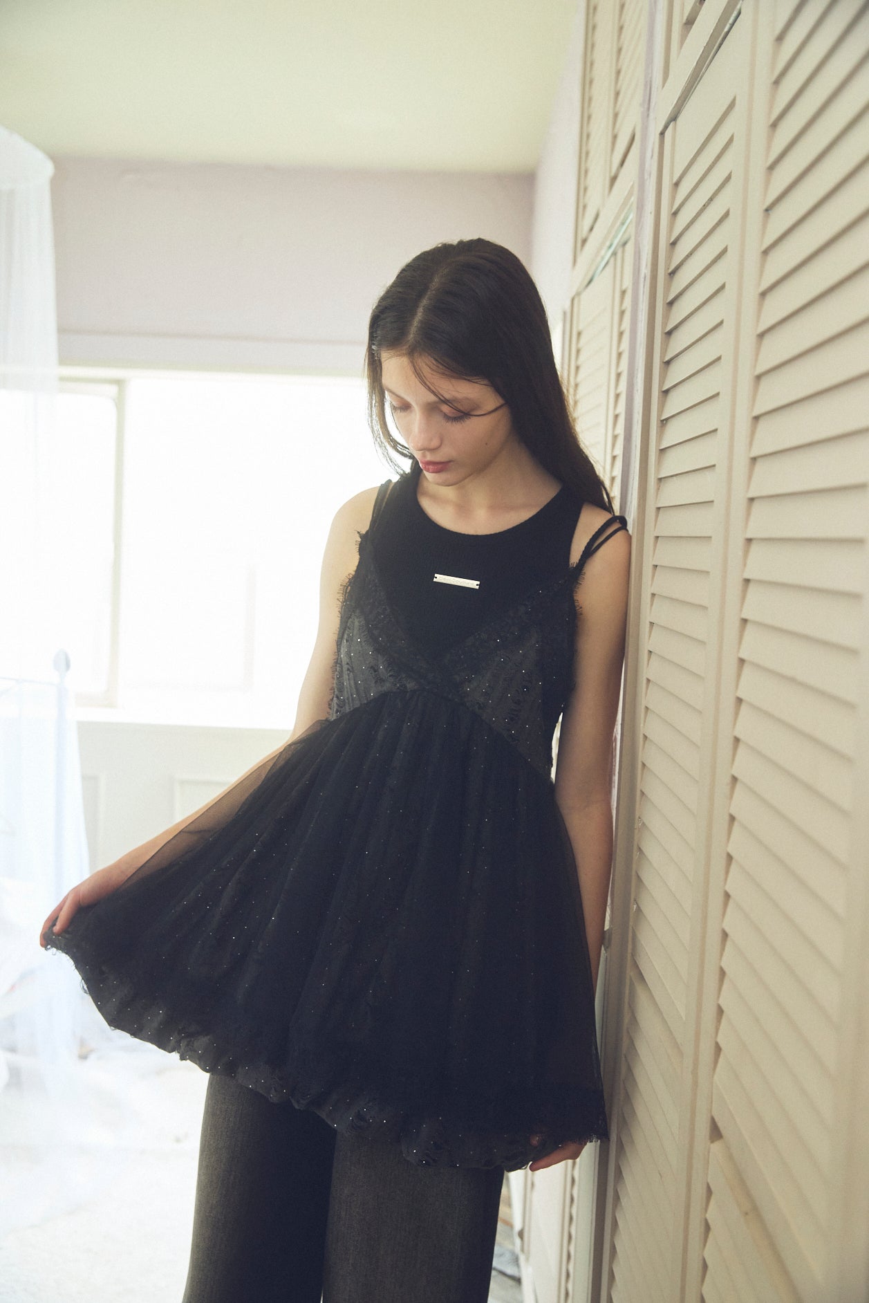 Stone Damage Balloon Dress