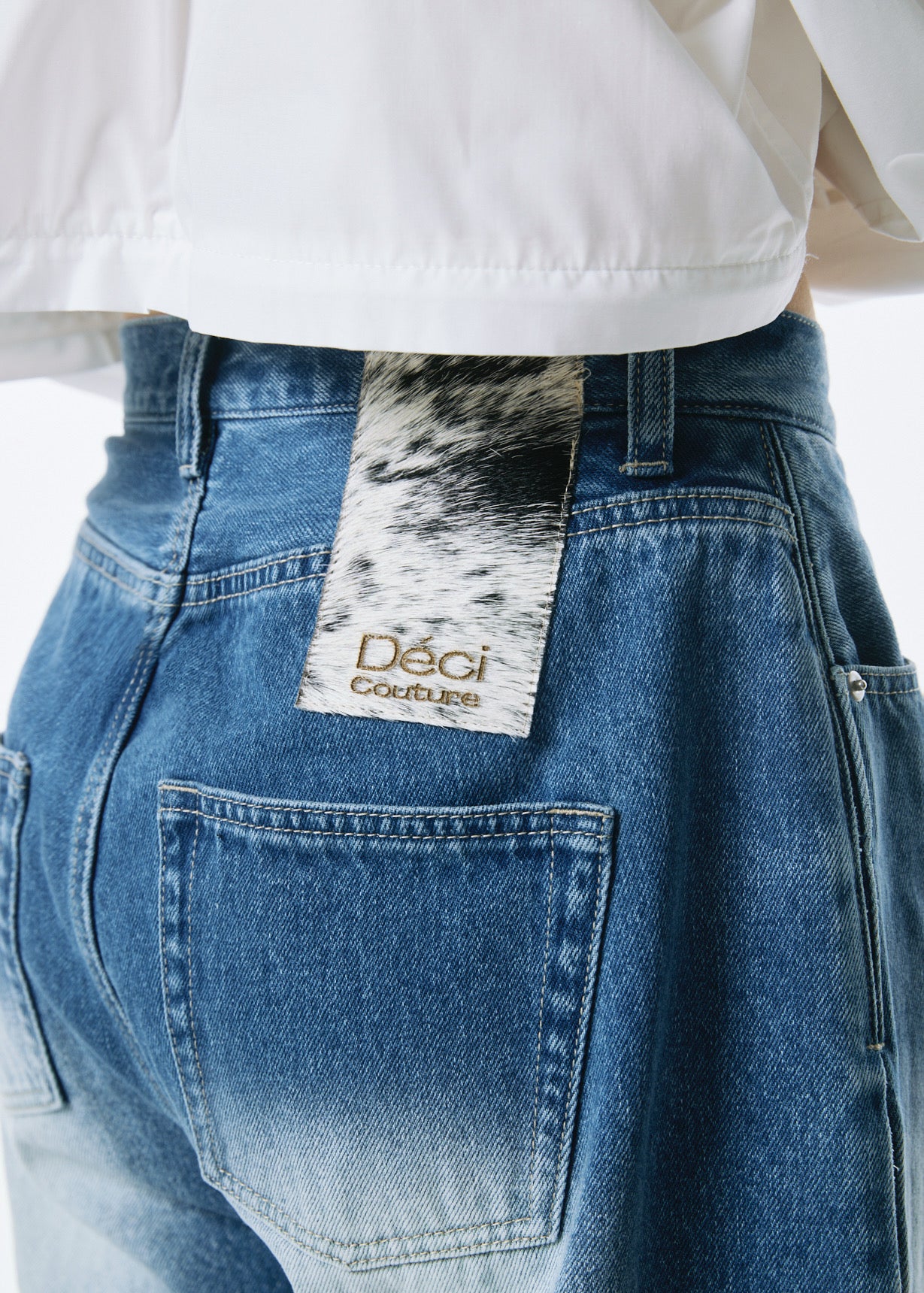 Side-Tuck Wide Denim