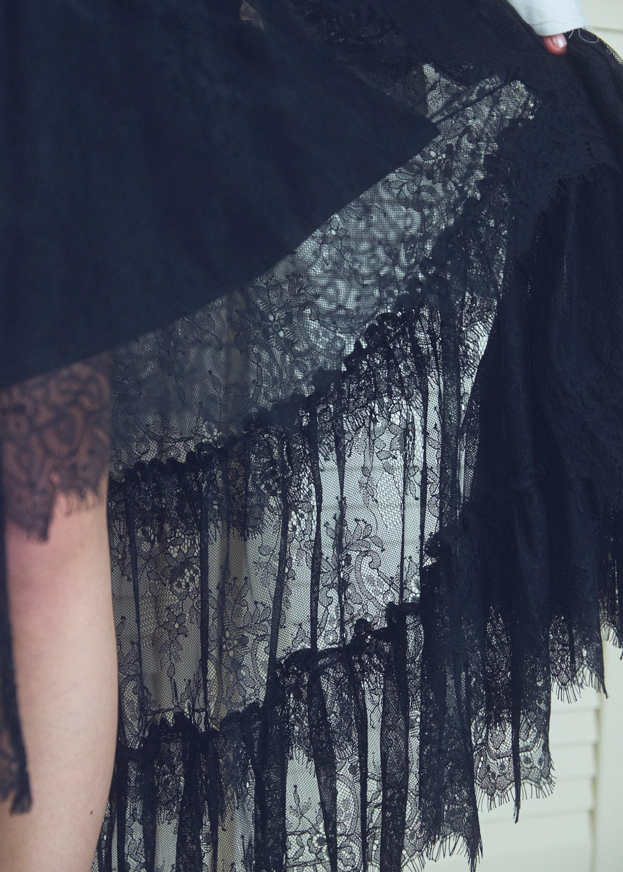 Asymmetric Lace Skirt