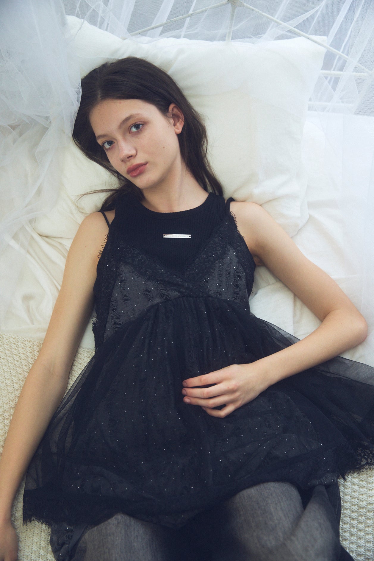 Stone Damage Balloon Dress