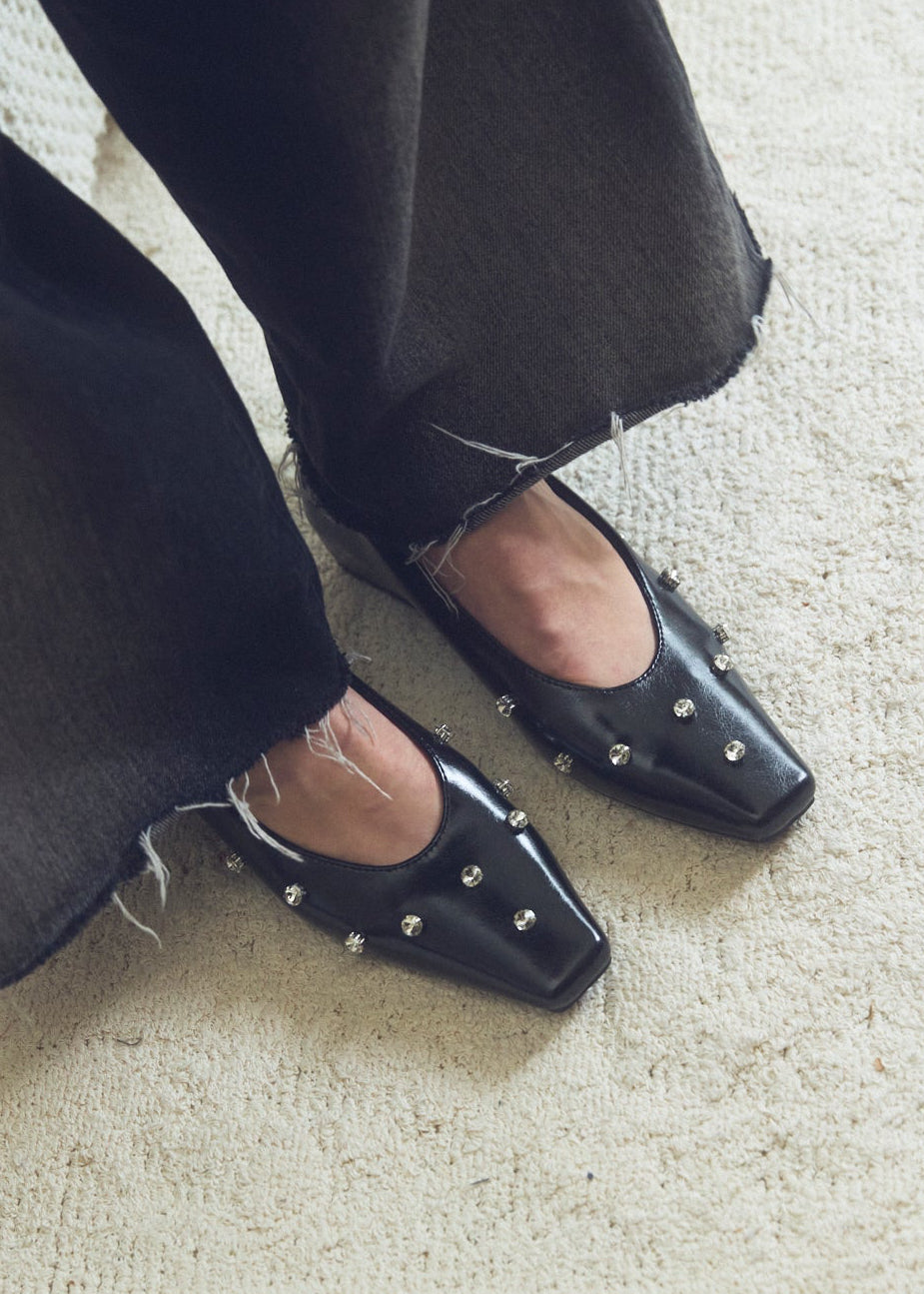 Square Toe Bijou Pumps