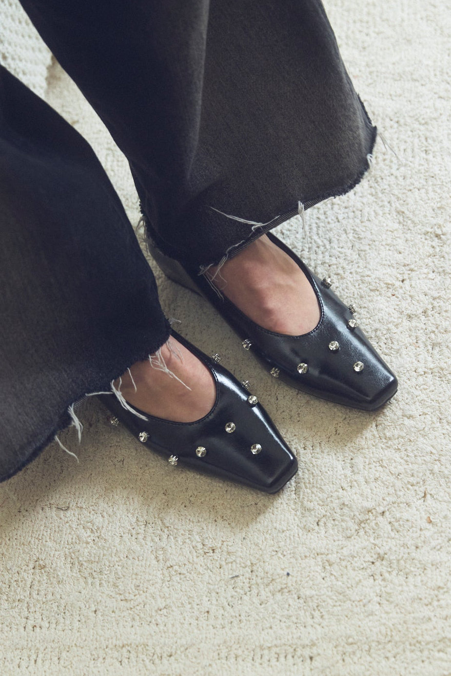 Square Toe Bijou Pumps