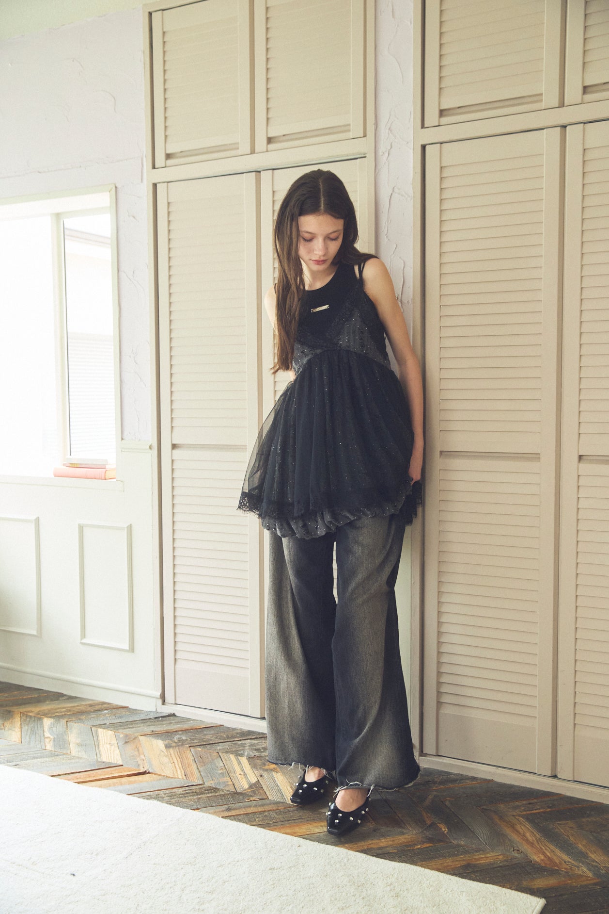Stone Damage Balloon Dress