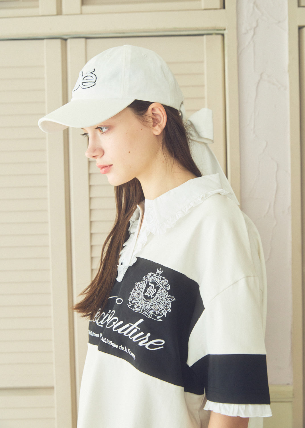 Logo Embroidery Two-Tone Rugby Shirt
