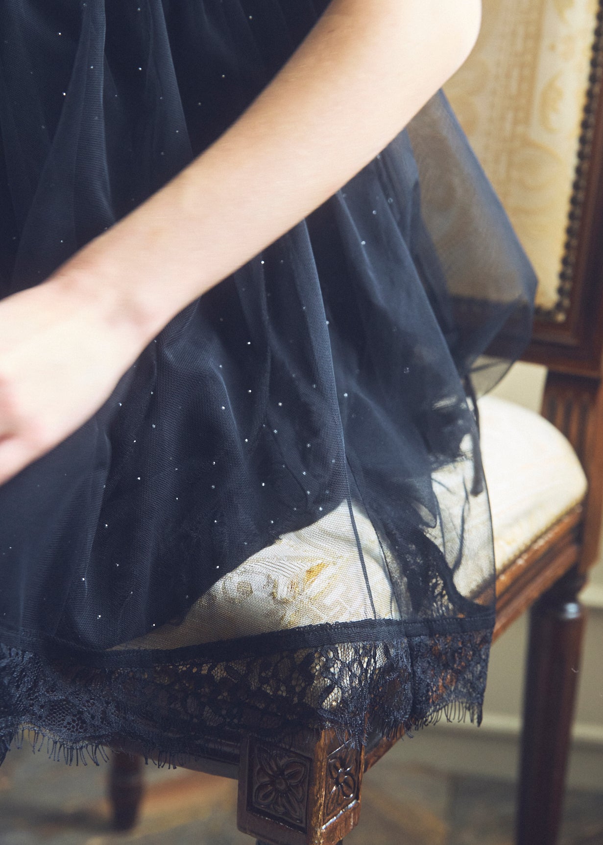 Stone Damage Balloon Dress