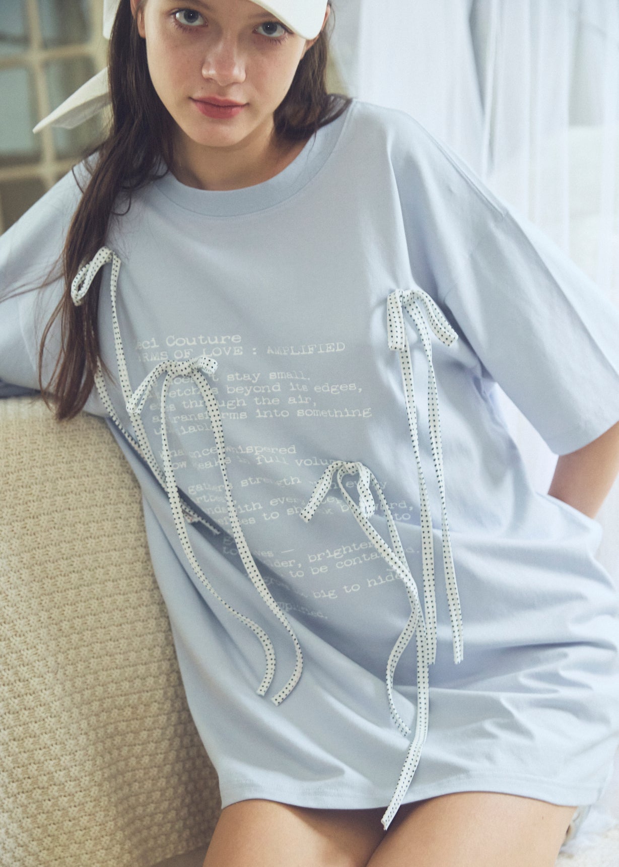 Dot Ribbon Print T-Shirt