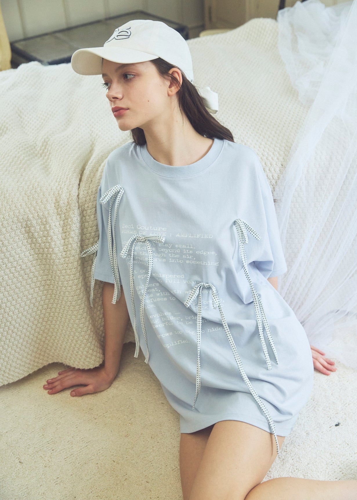 Dot Ribbon Print T-Shirt