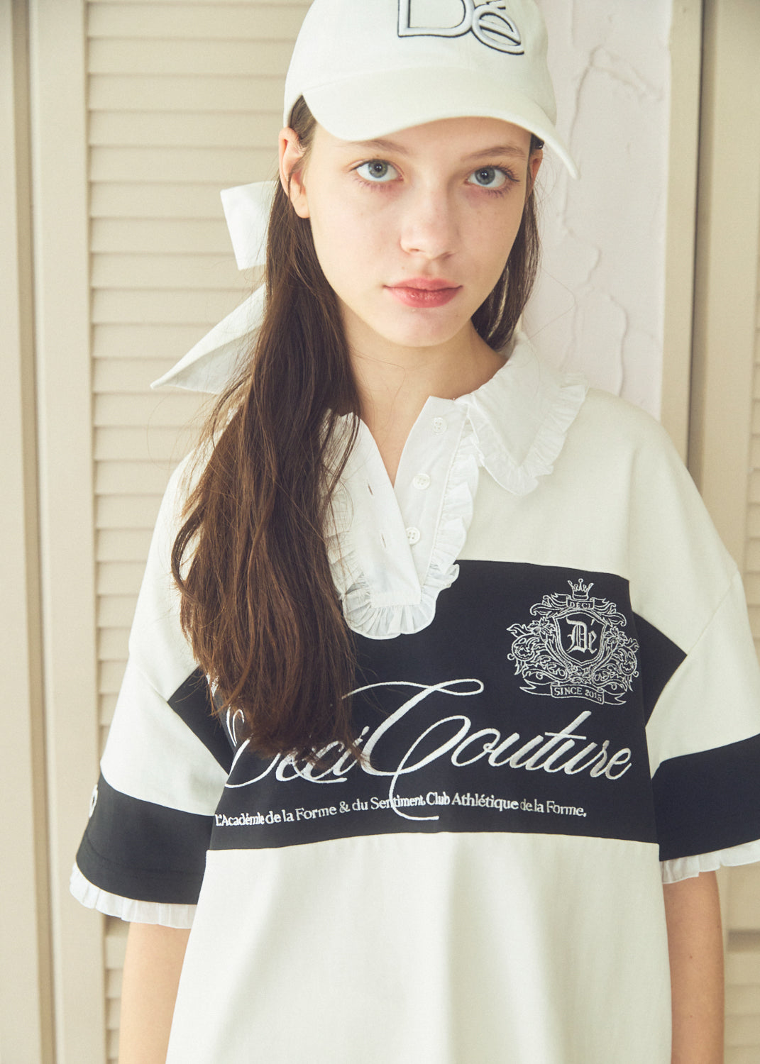 Logo Embroidery Two-Tone Rugby Shirt
