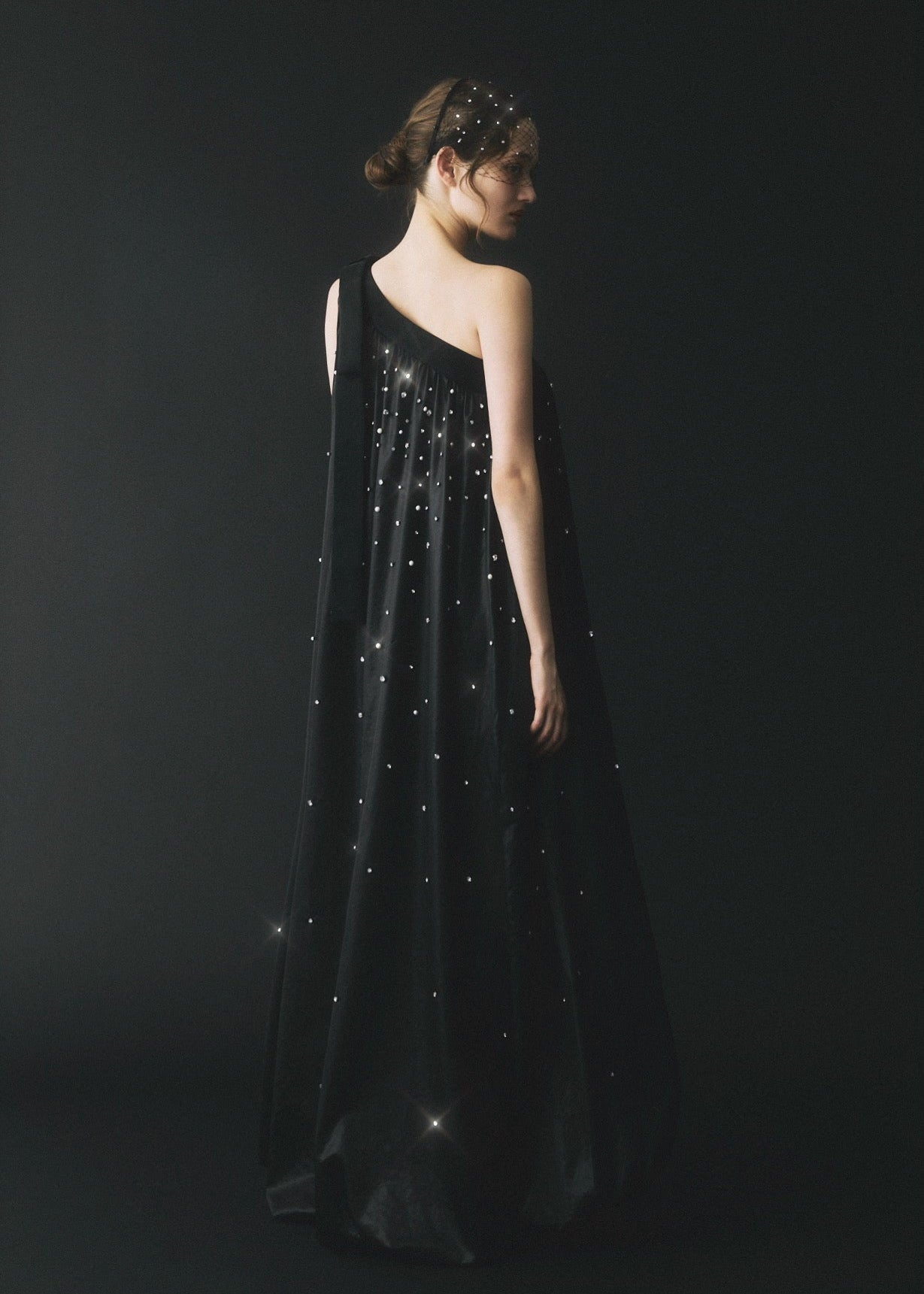【Couture】 One-Shoulder Bijou Dress