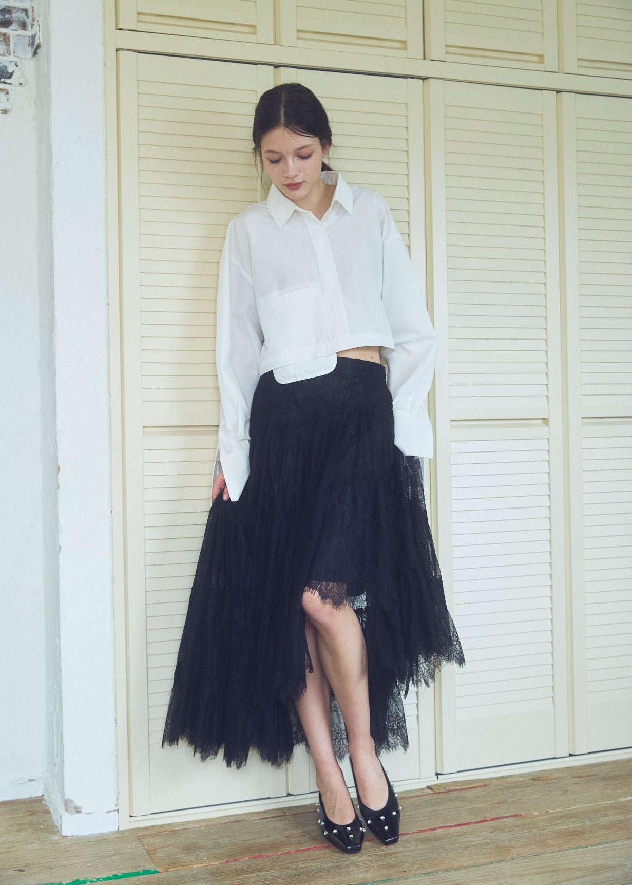 Asymmetric Lace Skirt