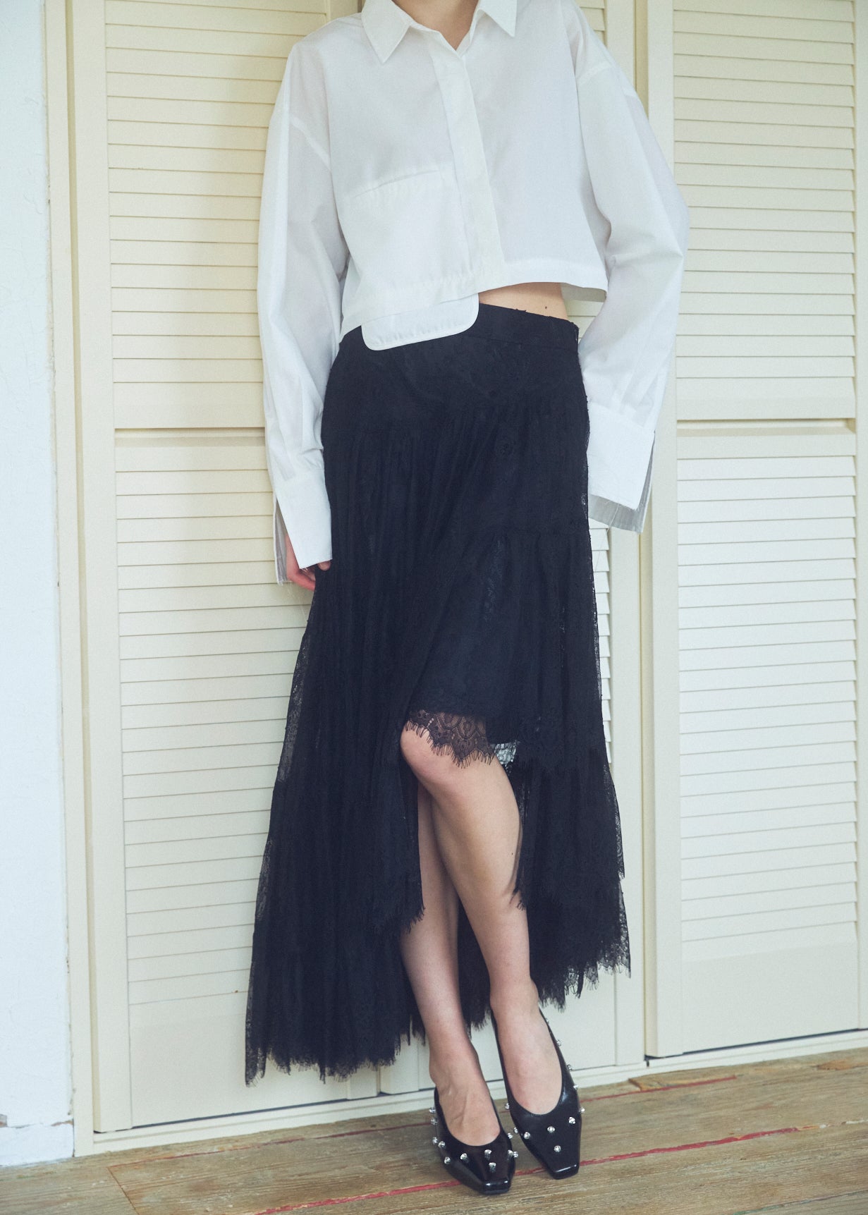 Asymmetric Lace Skirt