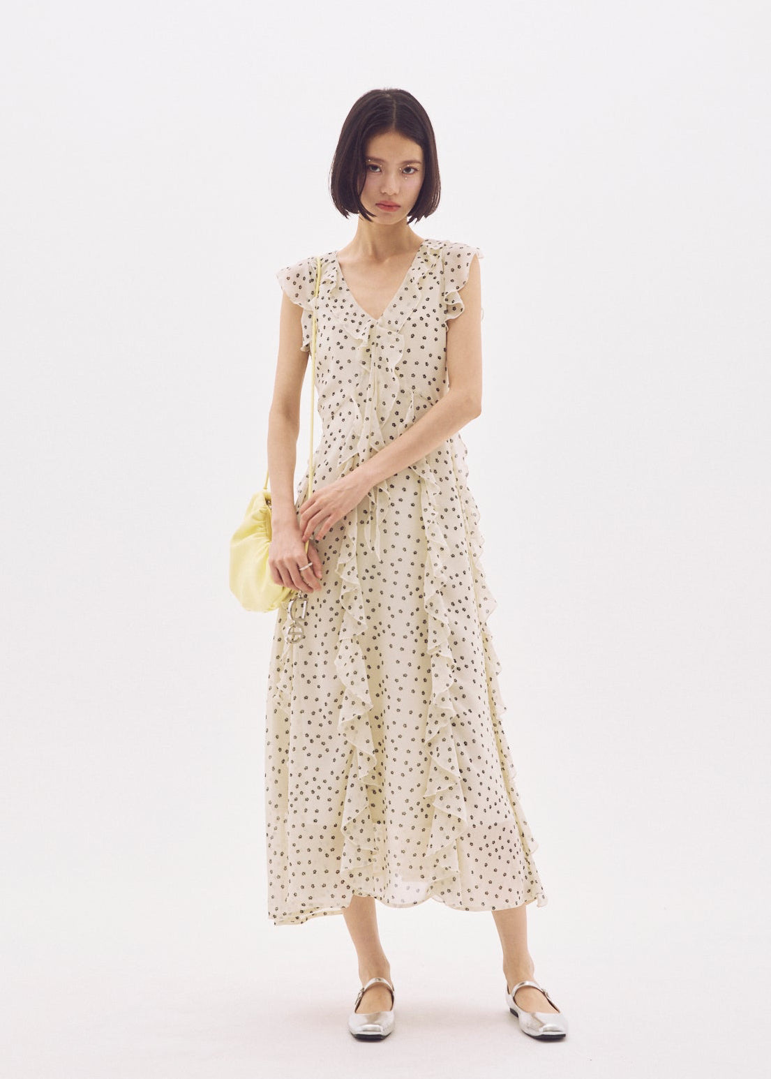 Déci Couture FLOWER RUFFLE DRESS デシクチュール Flower Ruffle Dress
