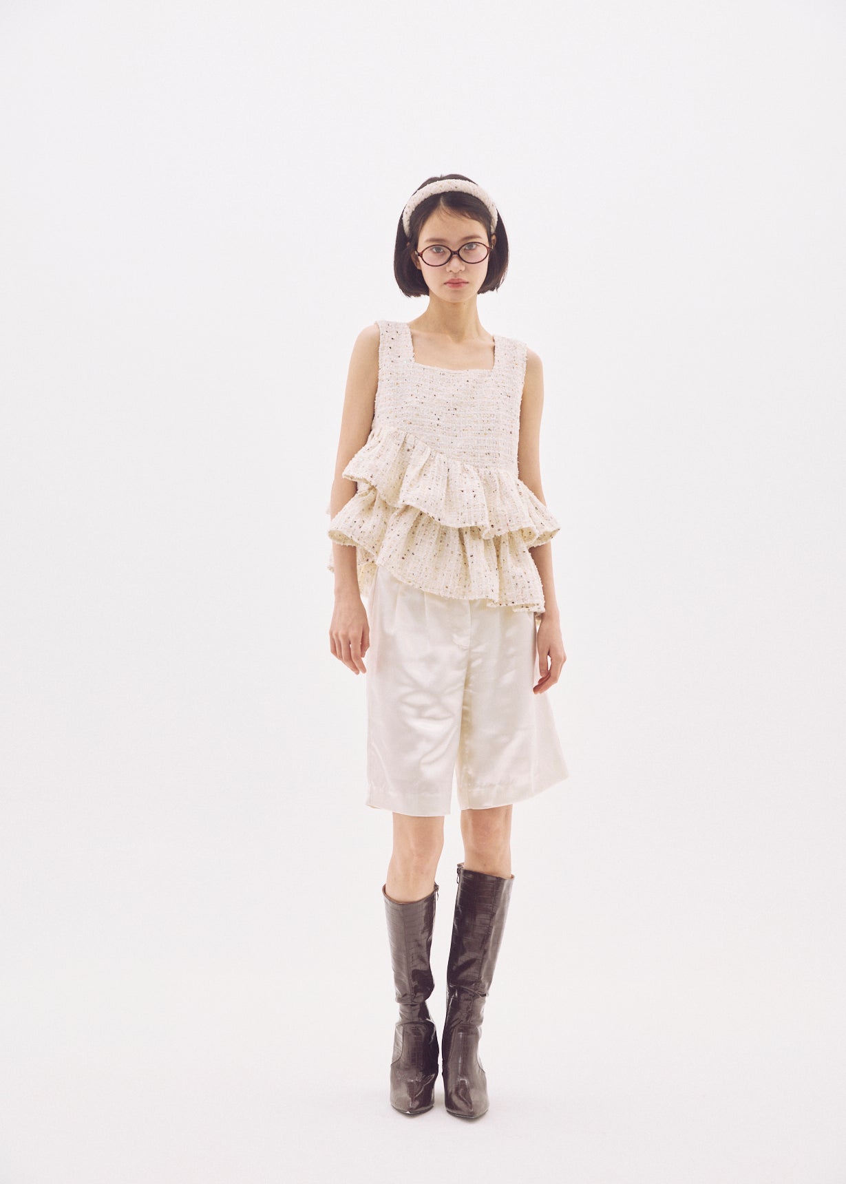 Fancy Tweed Frill Top【予約商品】