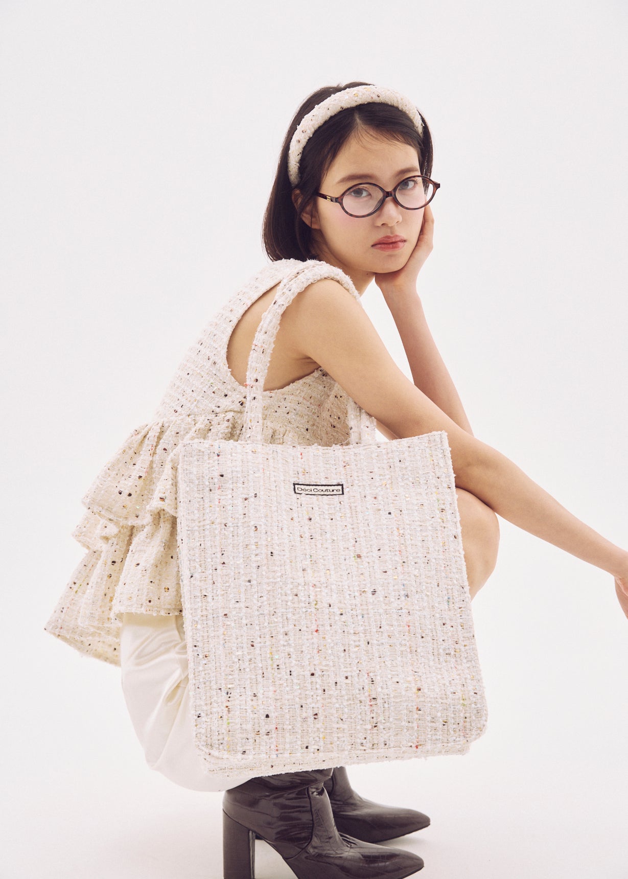 Fancy Tweed Tote Bag