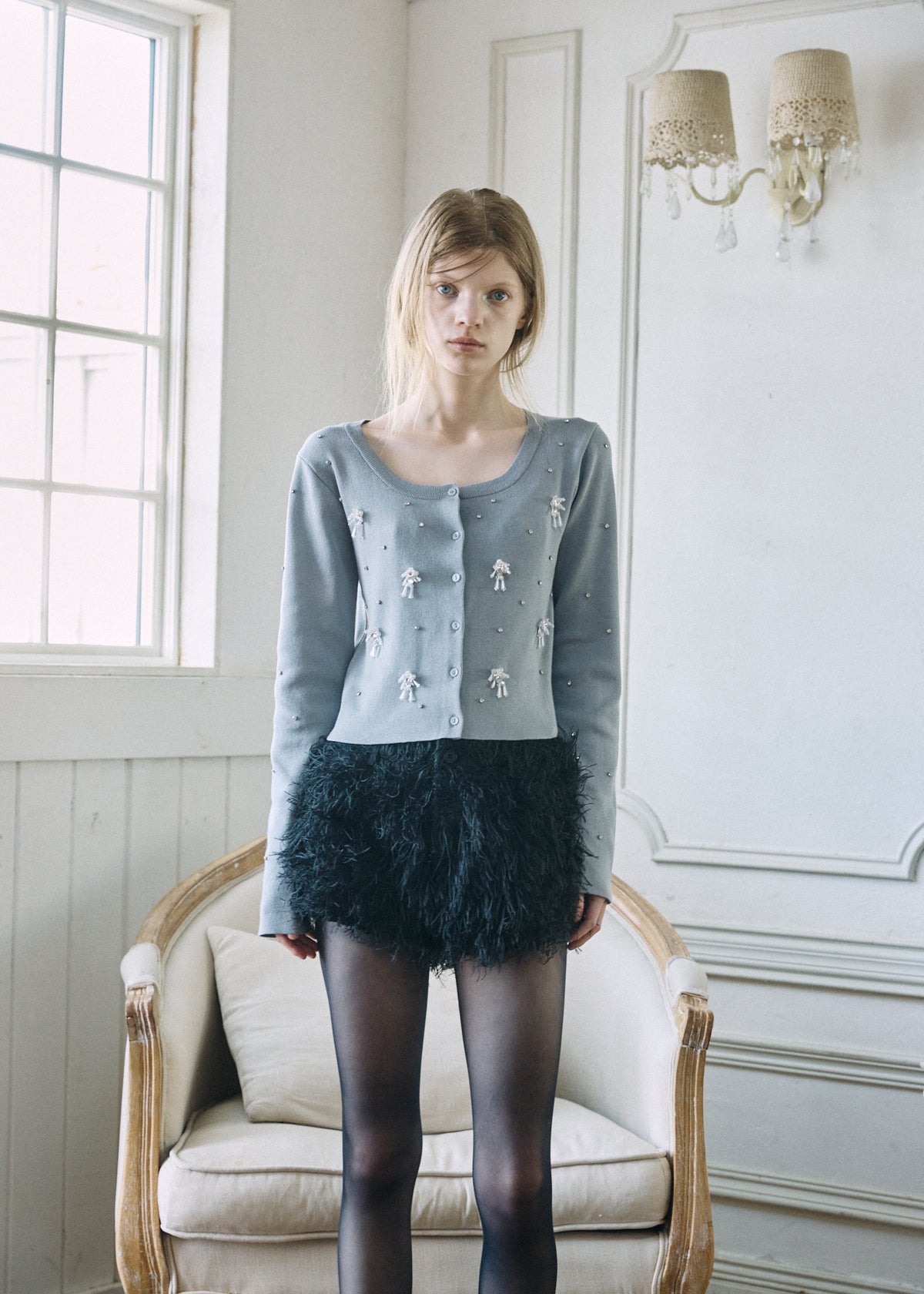 【予約商品】Beaded Bijou Knit Cardigan