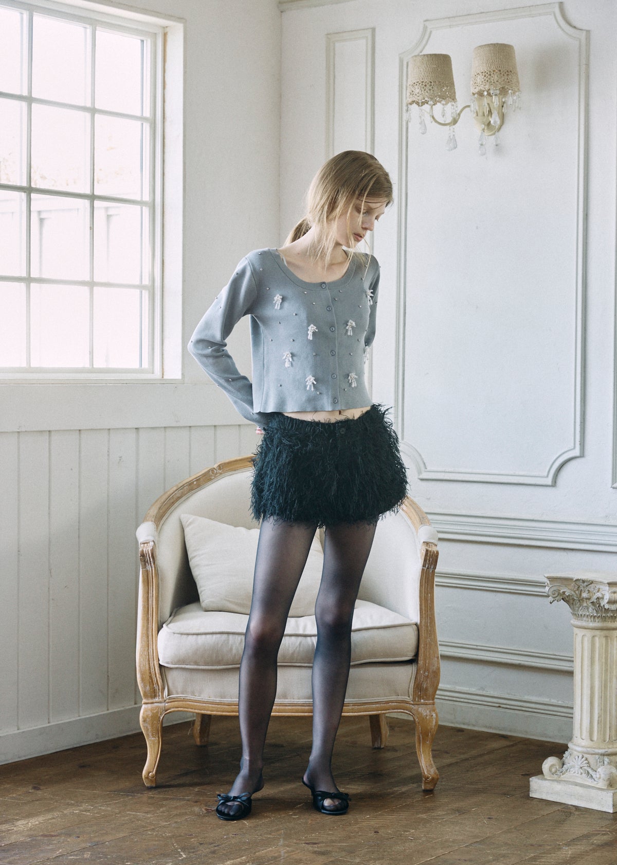 【予約商品】Beaded Bijou Knit Cardigan