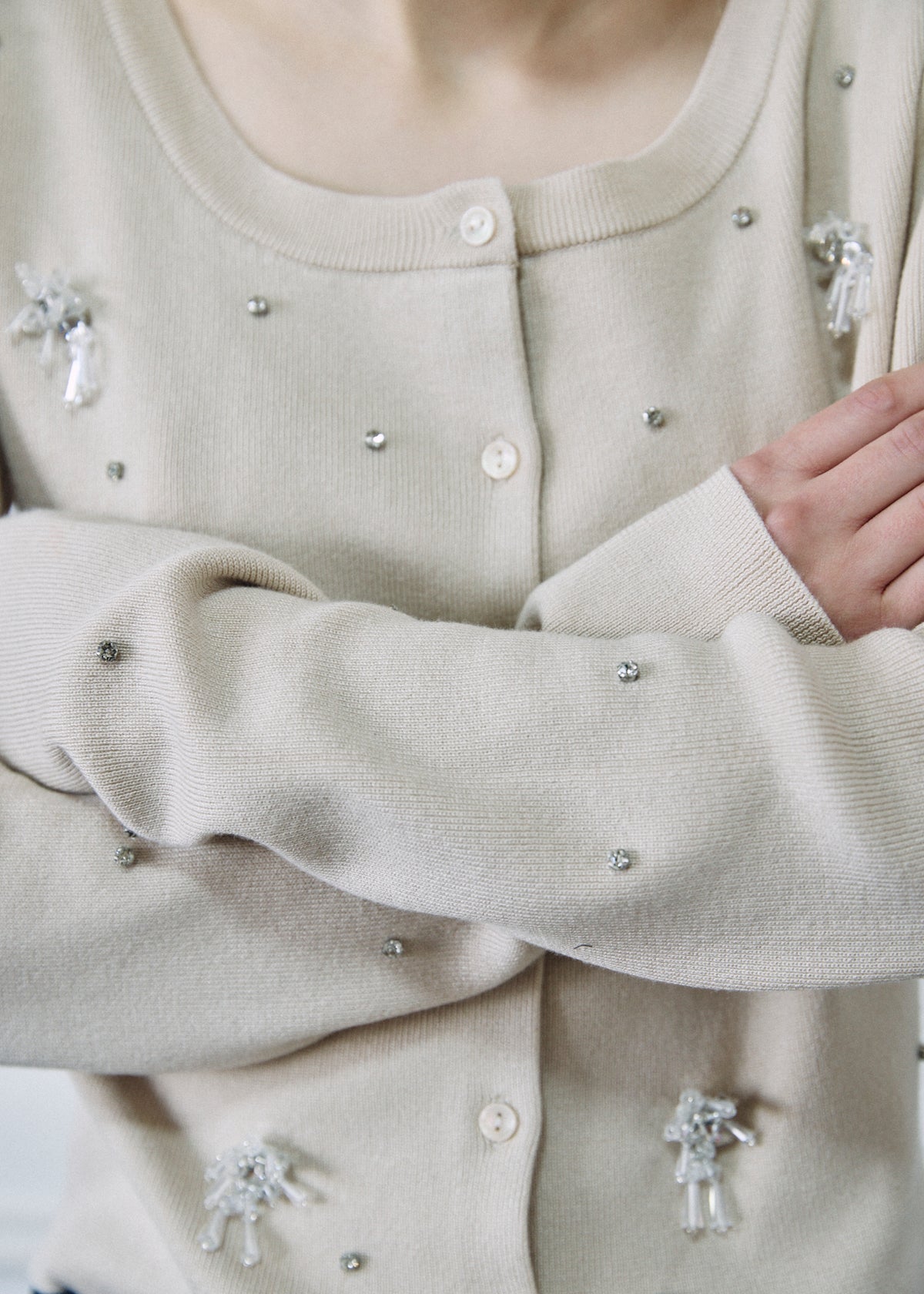 【予約商品】Beaded Bijou Knit Cardigan