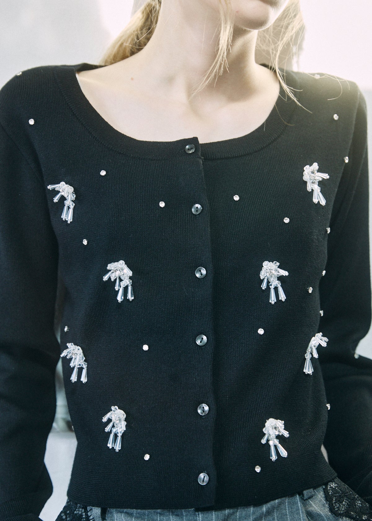 【予約商品】Beaded Bijou Knit Cardigan