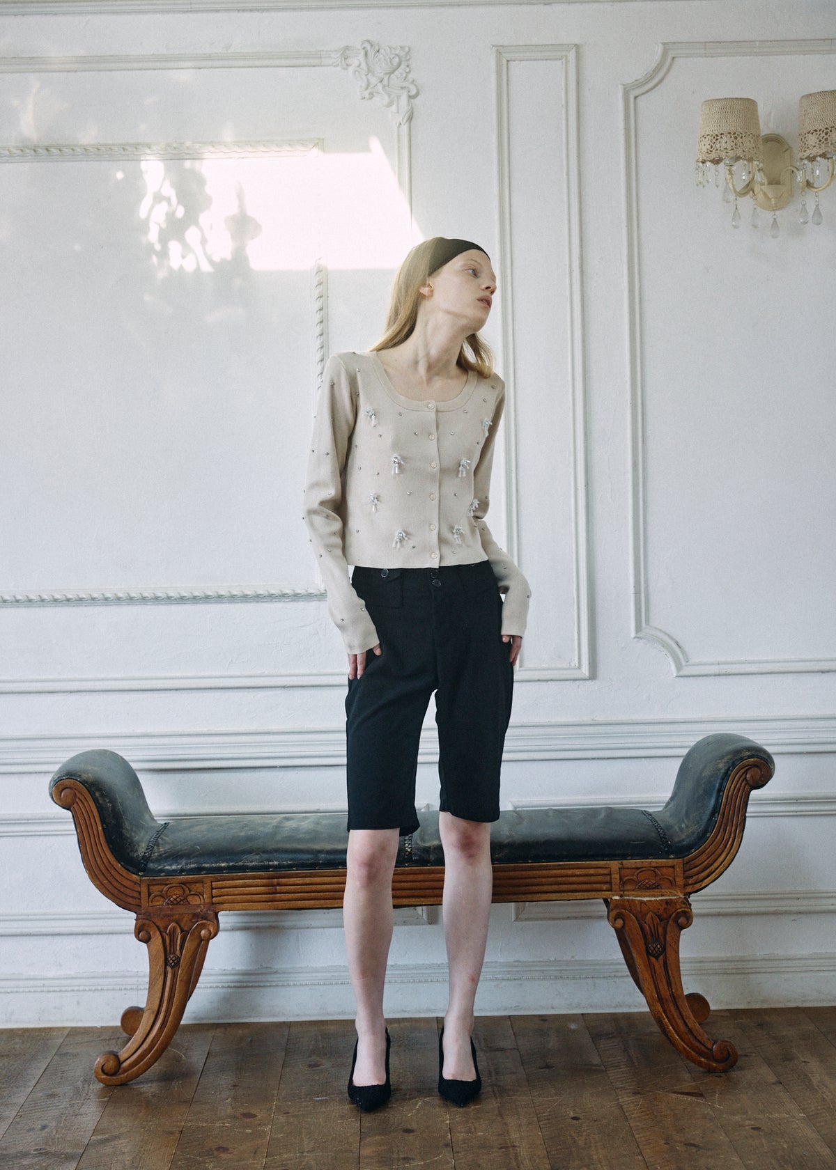 【予約商品】Beaded Bijou Knit Cardigan