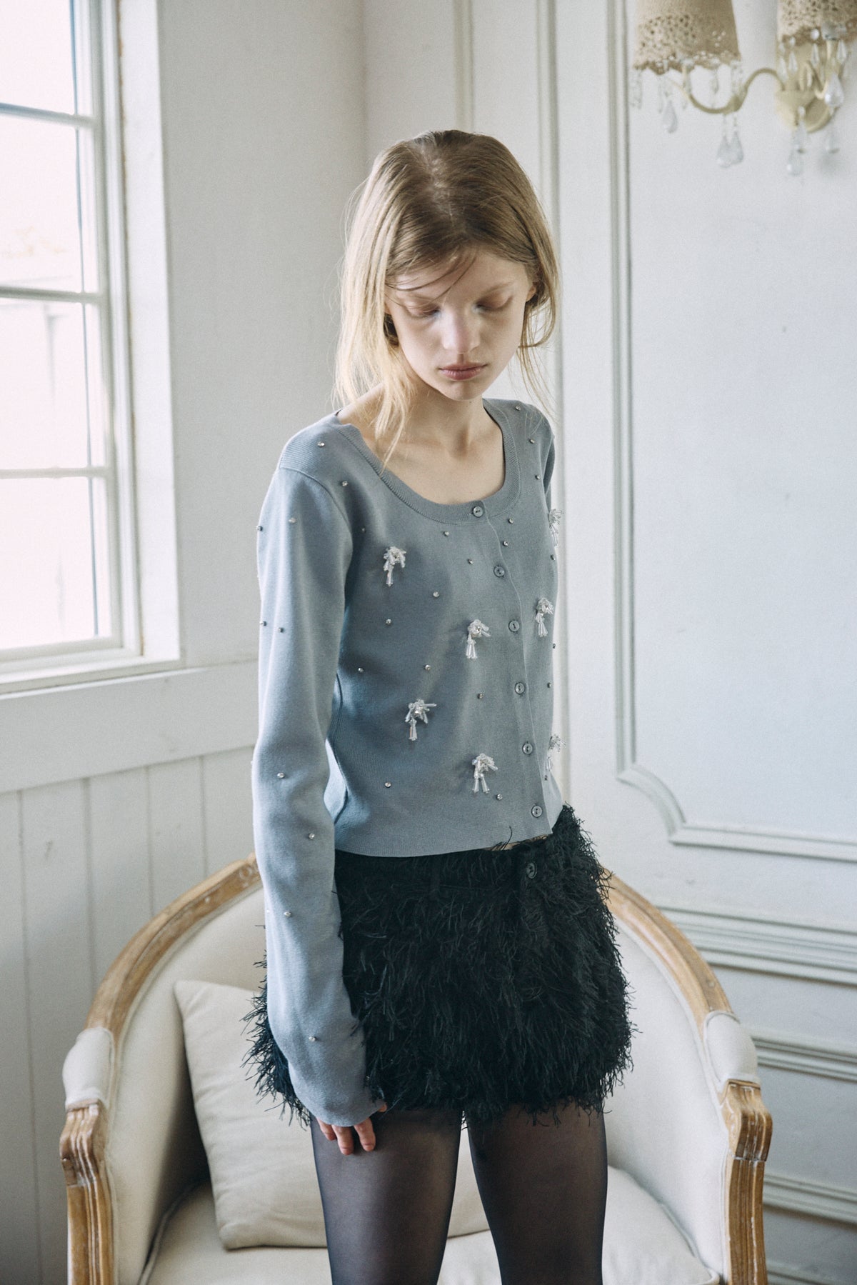 【予約商品】Beaded Bijou Knit Cardigan
