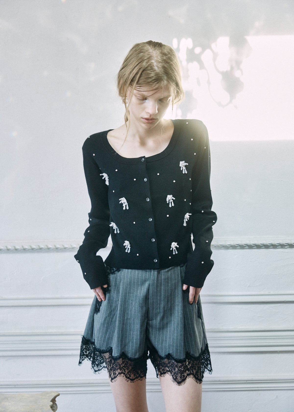 【予約商品】Beaded Bijou Knit Cardigan