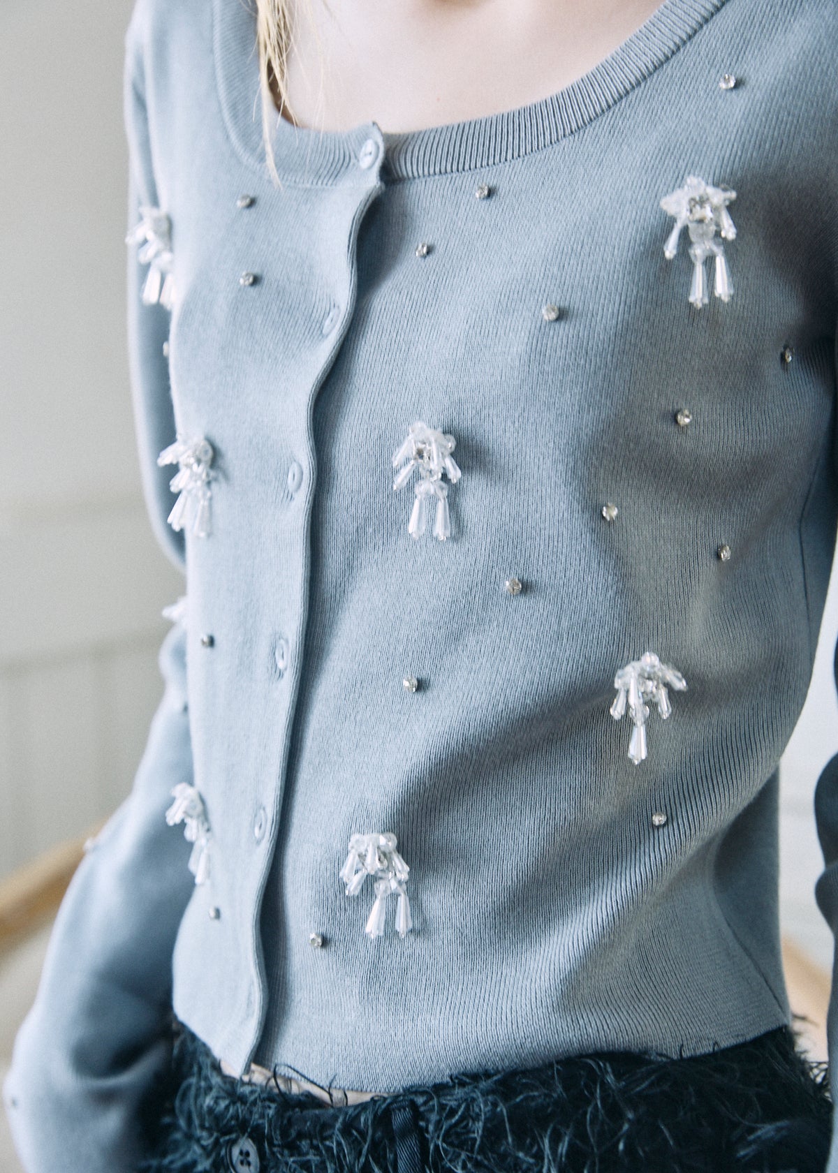 【予約商品】Beaded Bijou Knit Cardigan