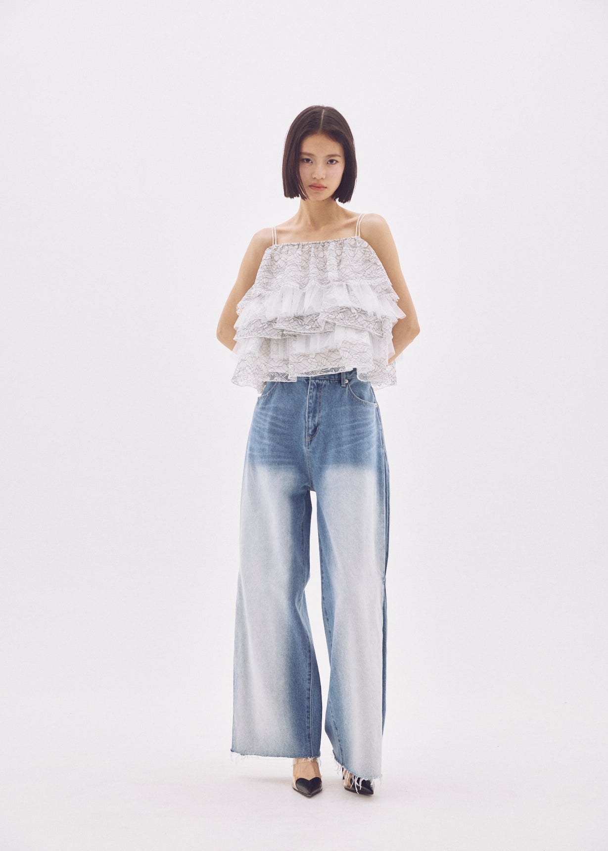 Side-Tuck Wide Denim