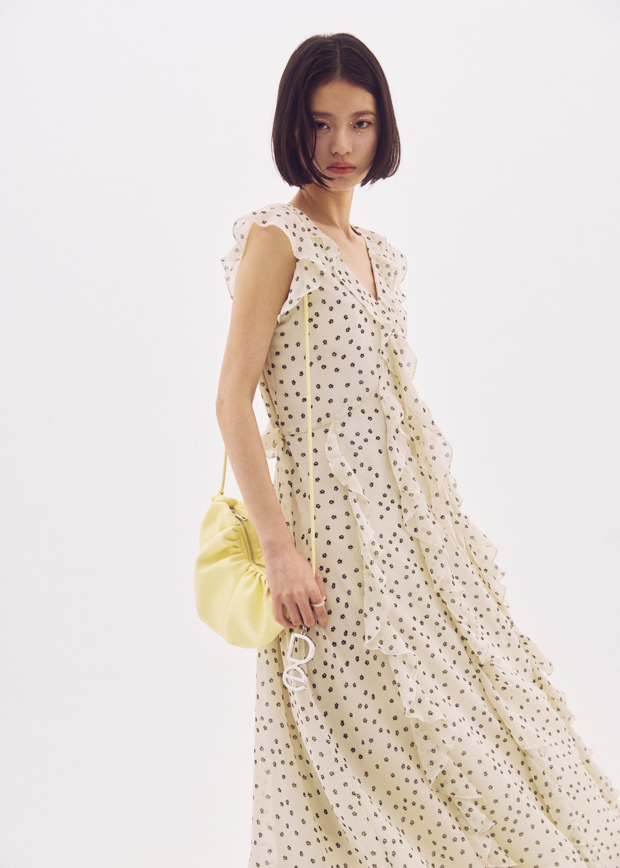 Déci Couture FLOWER RUFFLE DRESS デシクチュール Flower Ruffle Dress