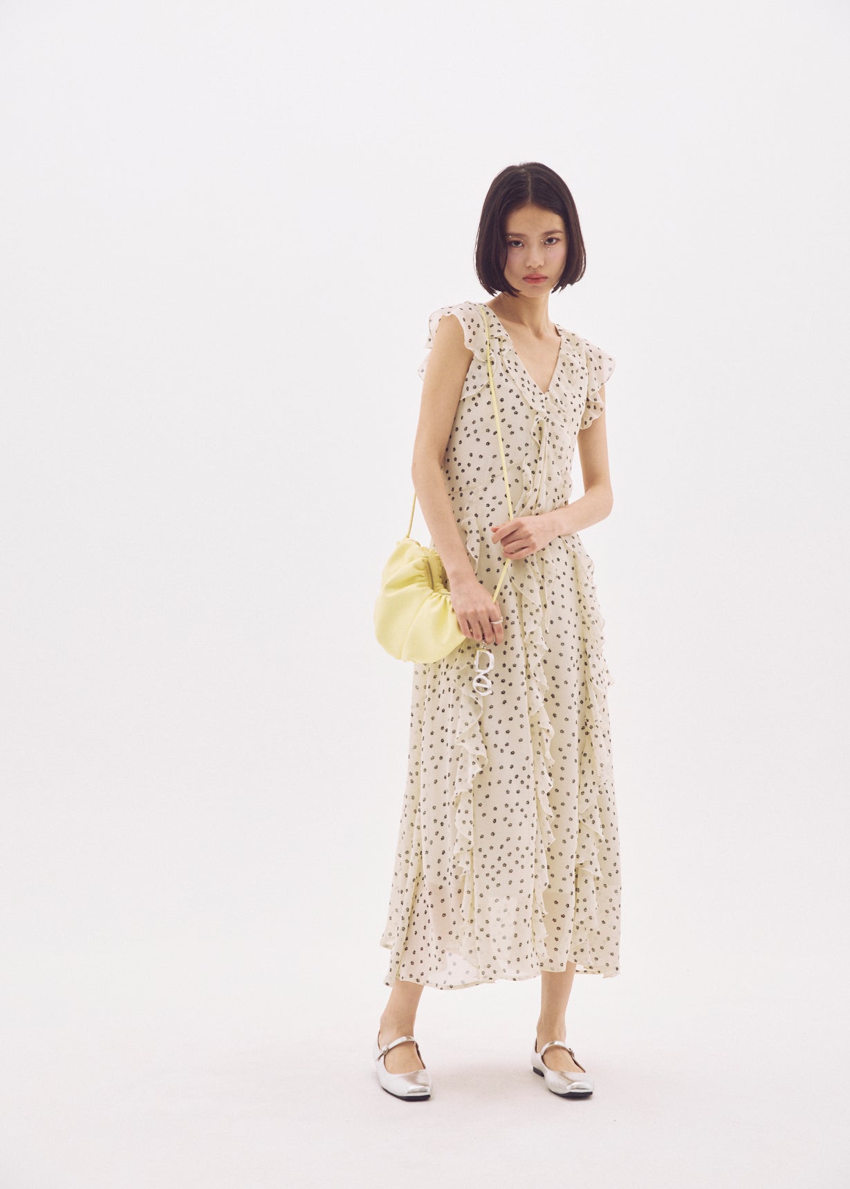 Déci Couture FLOWER RUFFLE DRESS デシクチュール Flower Ruffle Dress