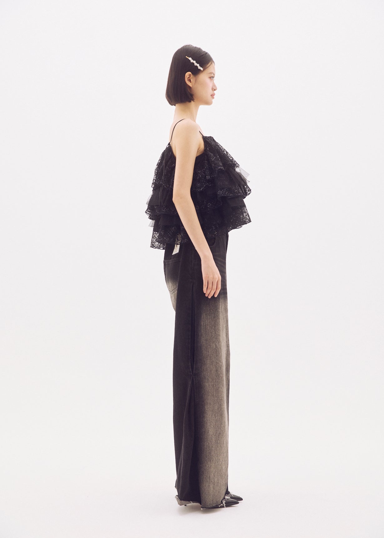 Side-Tuck Wide Denim