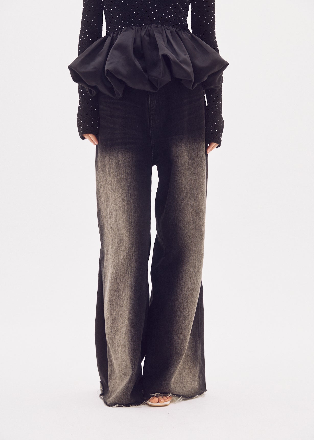 Side-Tuck Wide Denim