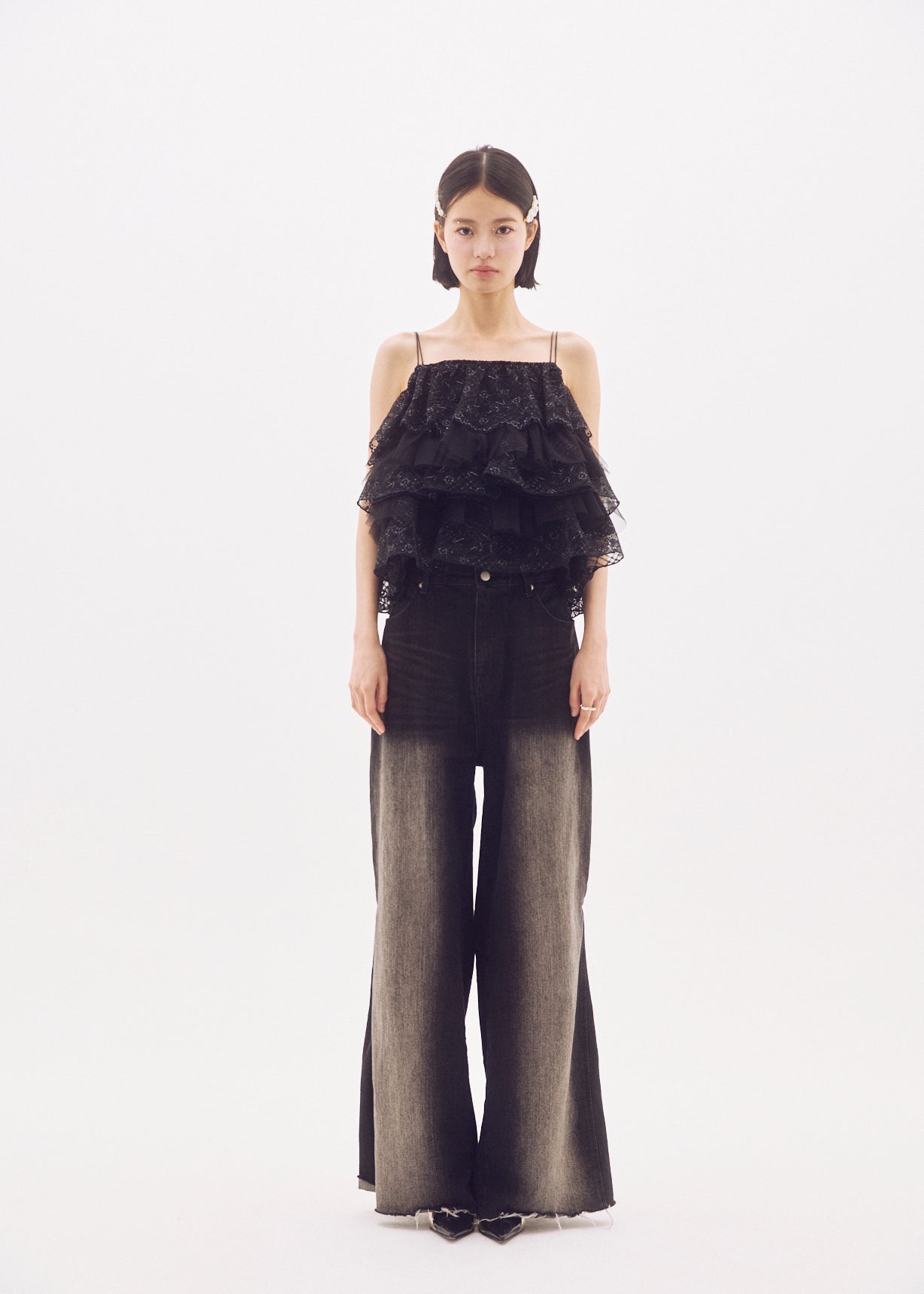 Side-Tuck Wide Denim