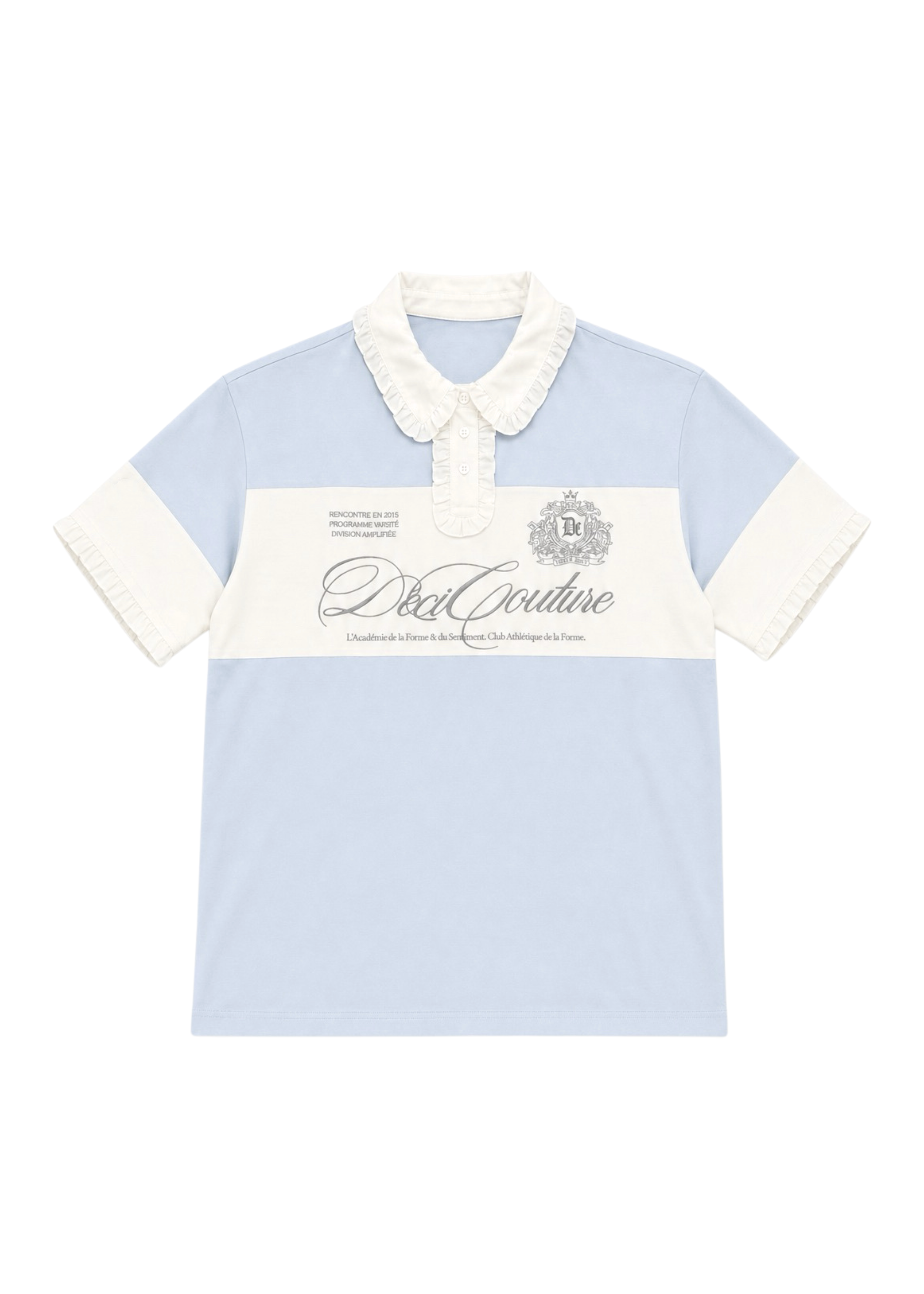 Logo Embroidery Two-Tone Rugby Shirt