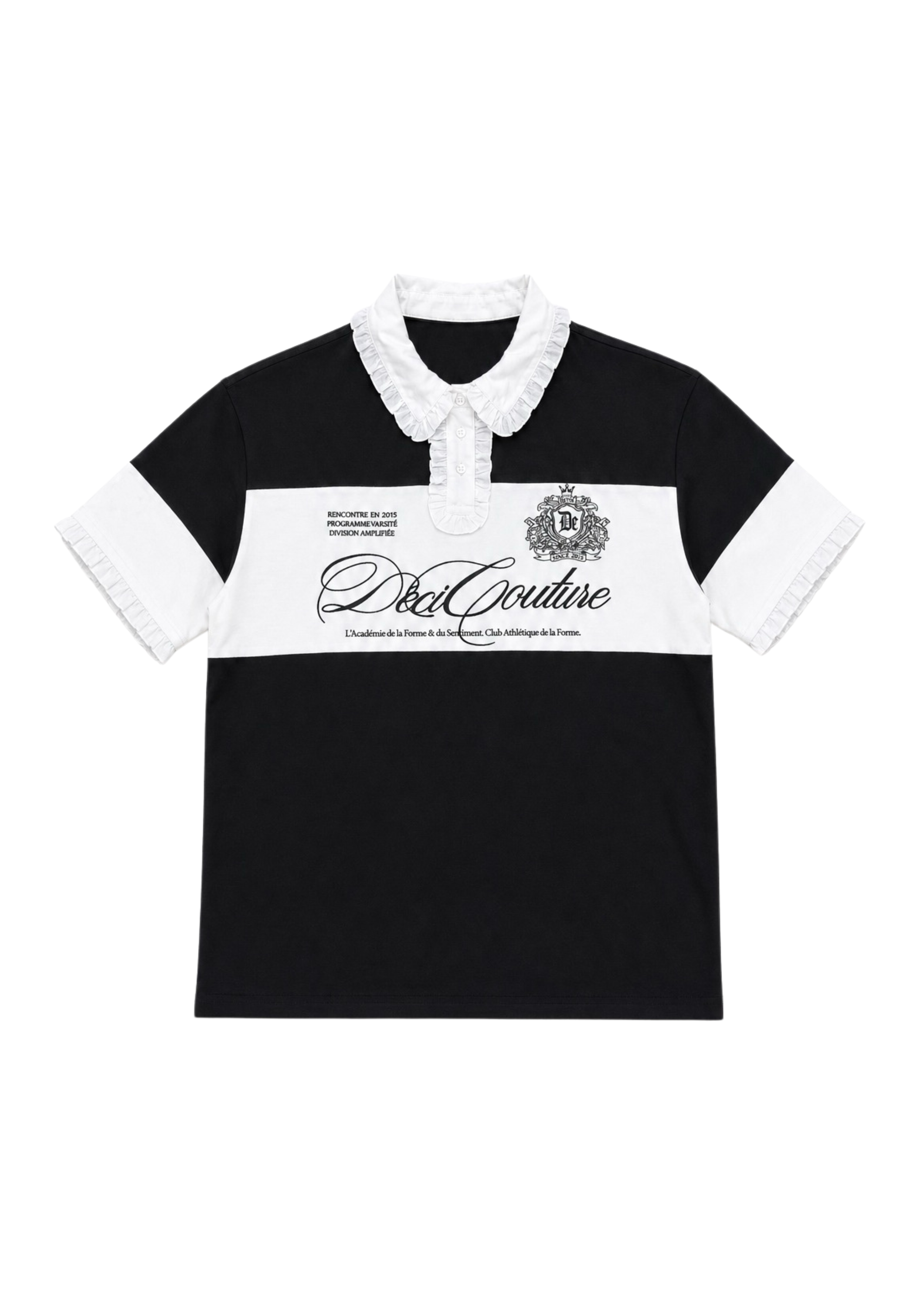 Logo Embroidery Two-Tone Rugby Shirt