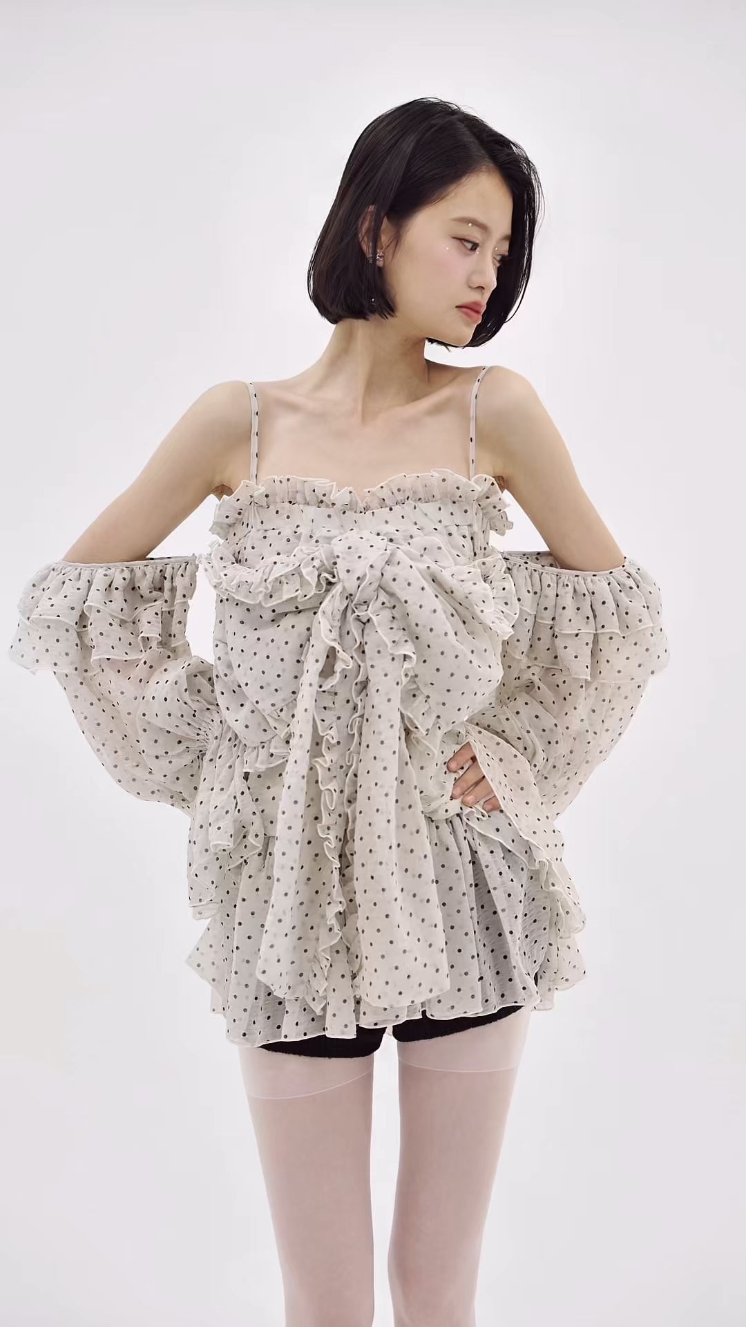 Deci couture 2WAY RIBBON TUNIC チェック 2Way Ribbon Tunic【予約商品】